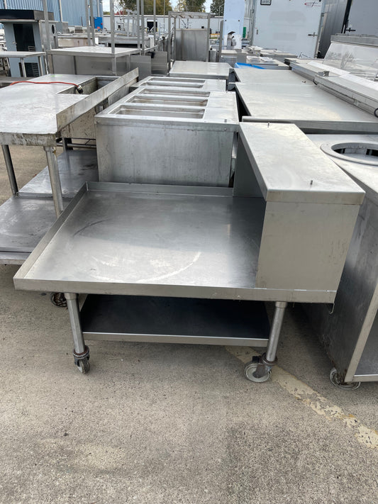 Used 37"W Stainless Steel Equipment Stand with Caster Wheels and Shelf - SS273