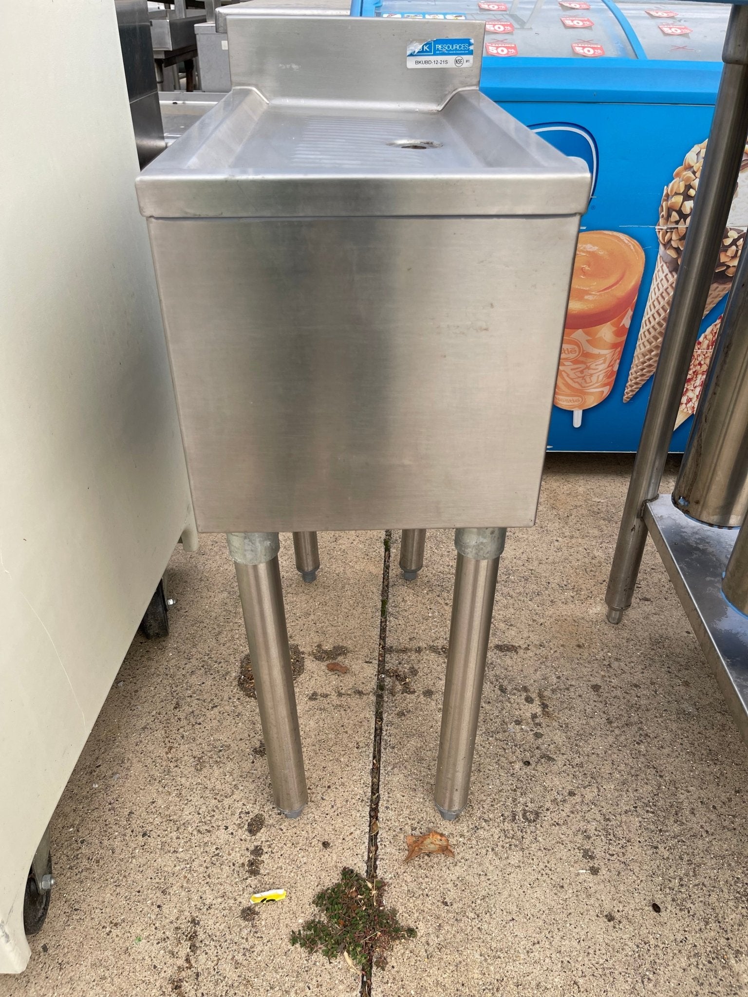 Used BK Resources BKUBD - 12 - 21S Stainless Steel Underbar Drainboard - SS276 - Falcon Restaurant Supply - 4