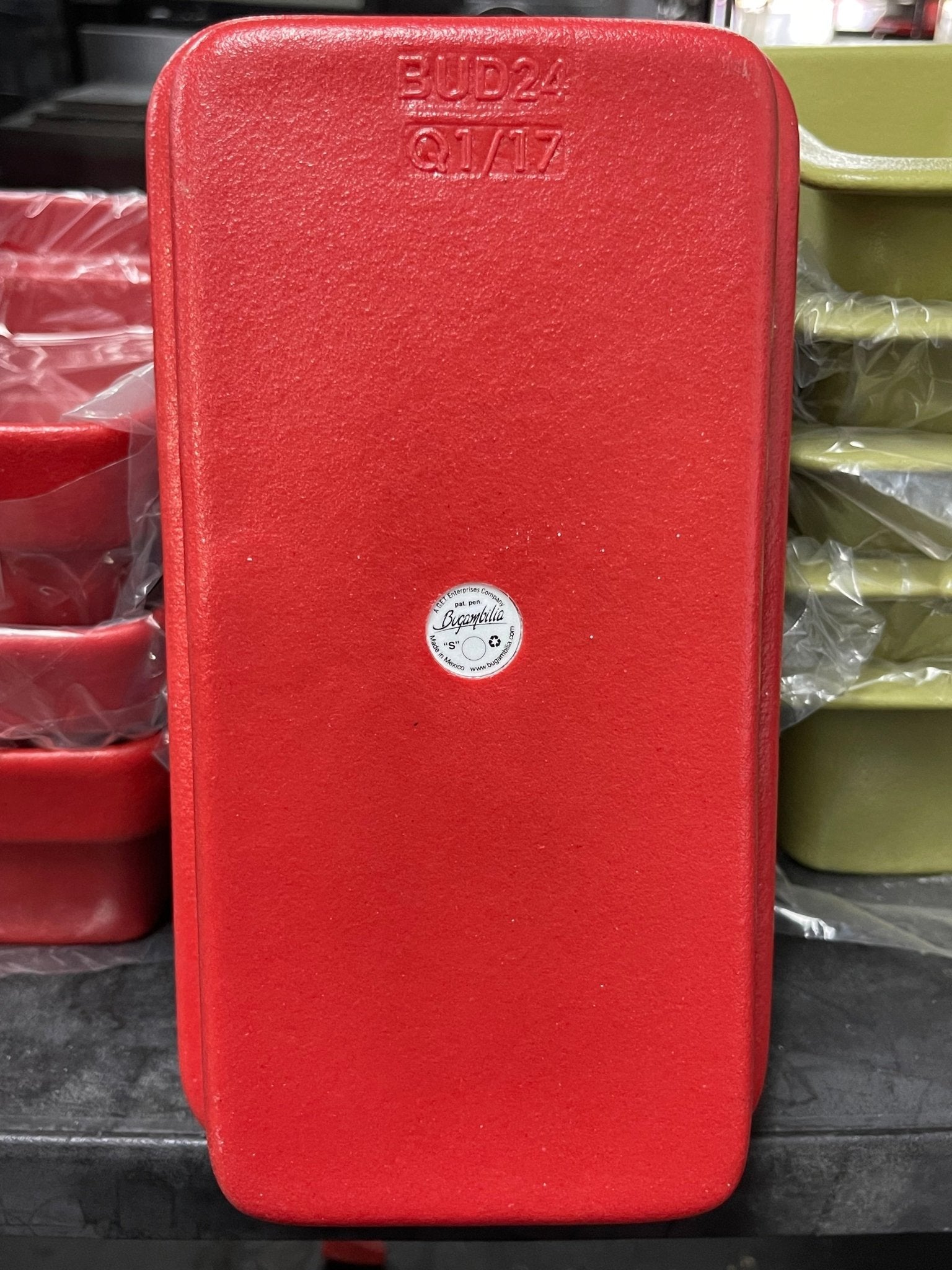 New G.E.T. Bugambilia Red Resin Coated Aluminum Salad Bar Deli Buffet Bowl