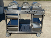 Used Cadco - CBCHC - Stainless Steel Mobile 2 Hot 1 Cold Buffet Serving Cart 120V