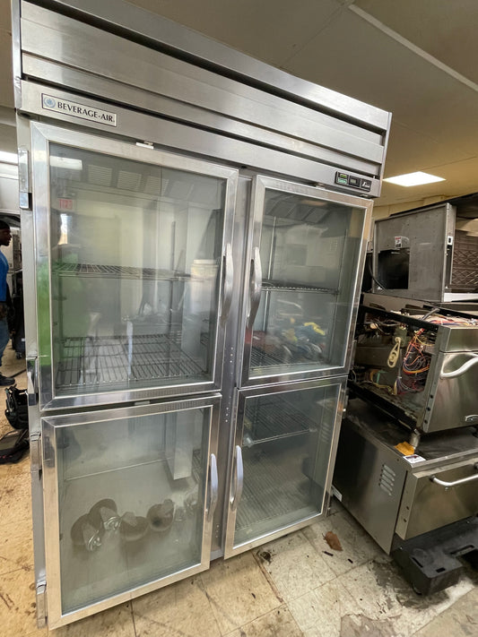 Used Beverage-Air ER48-1AHG Stainless Glass 4 Door Top Mounted Reach-in Refrigerator 120V