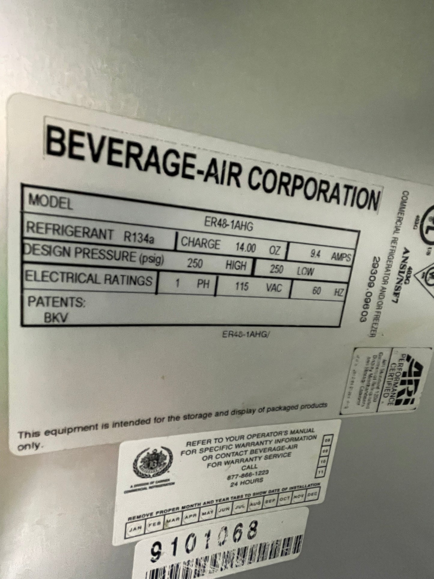 Used Beverage-Air ER48-1AHG Stainless Glass 4 Door Top Mounted Reach-in Refrigerator 120V