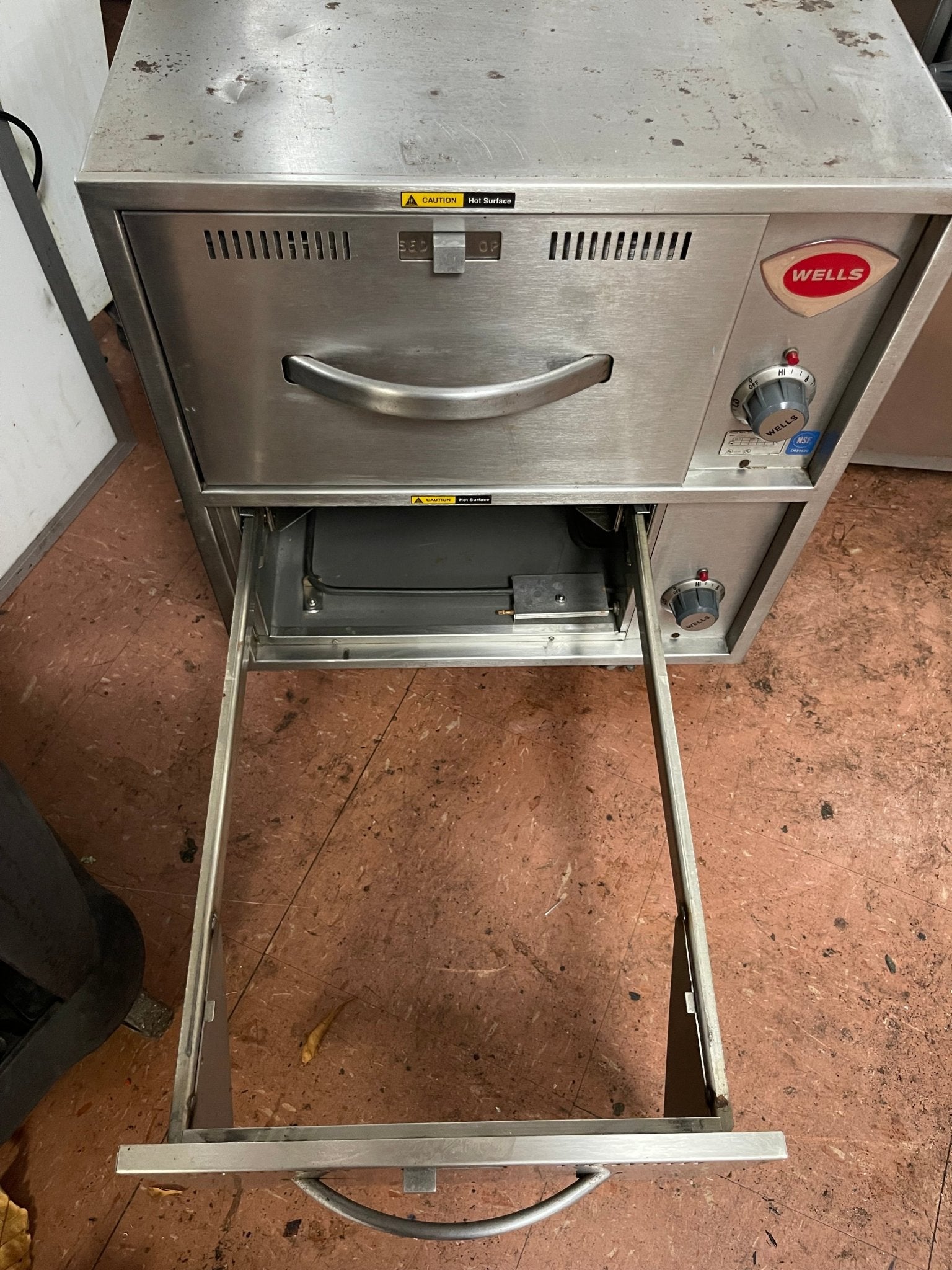 Used Wells RWN - 2 Narrow 2 Drawer Freestanding Heated Holding Food Chip Warmer - 120V - Falcon Restaurant Supply - 4