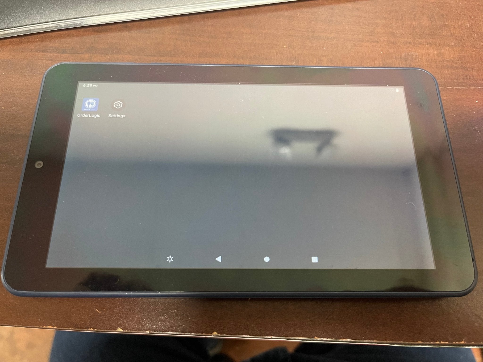 Used ONN 100005206 Surf Tablet 7" 16GB Android - Navy Blue with OrderLogic Installed for Restaurants. - Falcon Restaurant Supply - 2