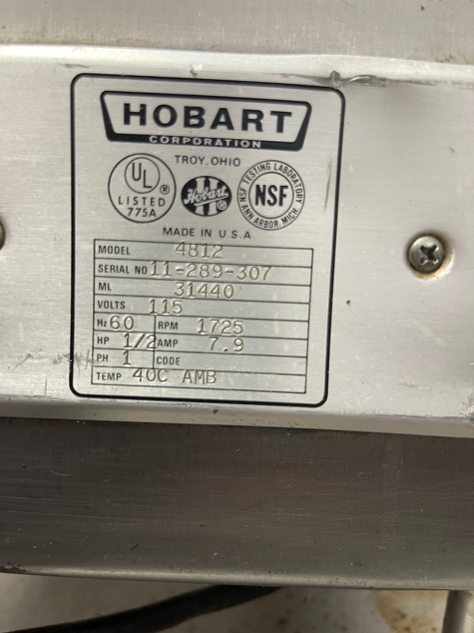 Used Hobart 4812 Vegetable Slicer Meat Grinder Chopper Motor Only 120V 1/2hp - Falcon Restaurant Supply - 12