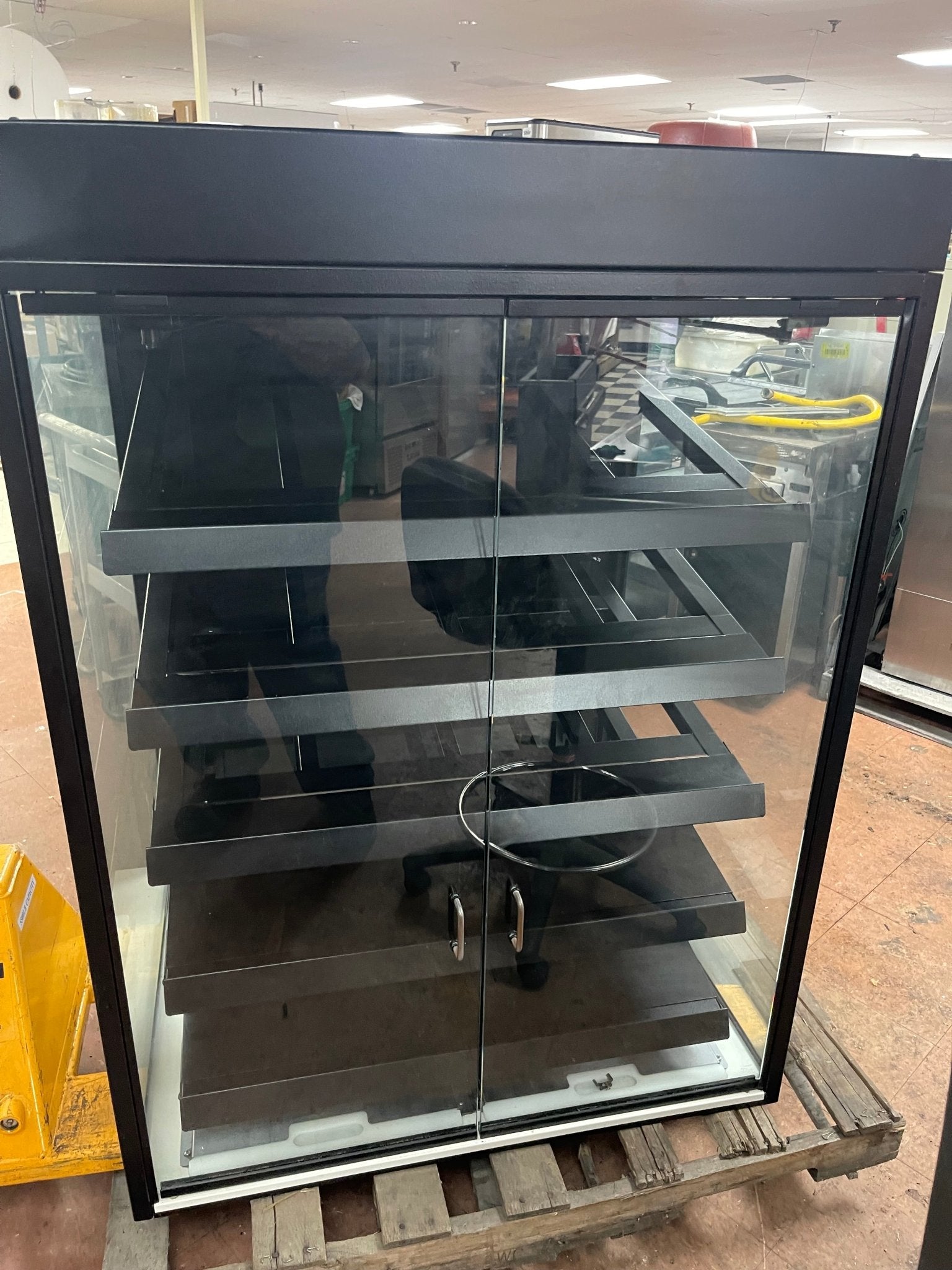 38"x52" Royston Glass 2 Door lighted Display Case Merchandiser Cabinet with 5 Shelves 120V - Shed - Falcon Restaurant Supply - 1