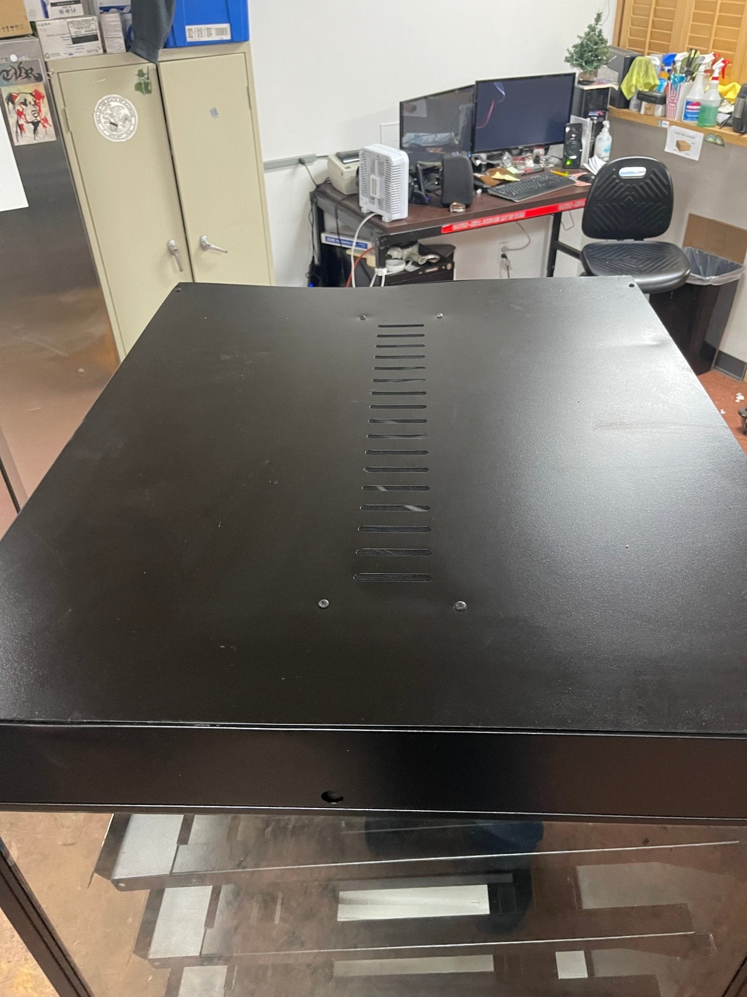 38"x52" Royston Glass 2 Door lighted Display Case Merchandiser Cabinet with 5 Shelves 120V - Shed - Falcon Restaurant Supply - 9