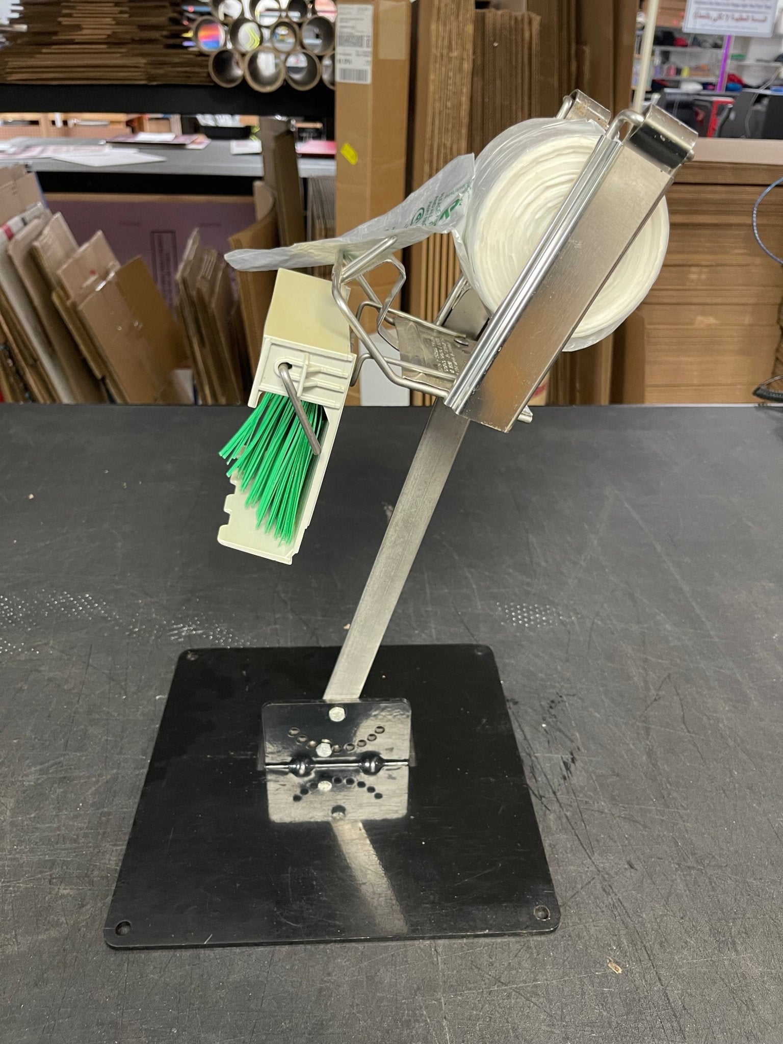 Used Crown Poly Pull N Pak Produce Bag Dispenser with Twist Ease Tie Dispenser and Stand - Falcon Restaurant Supply - 8