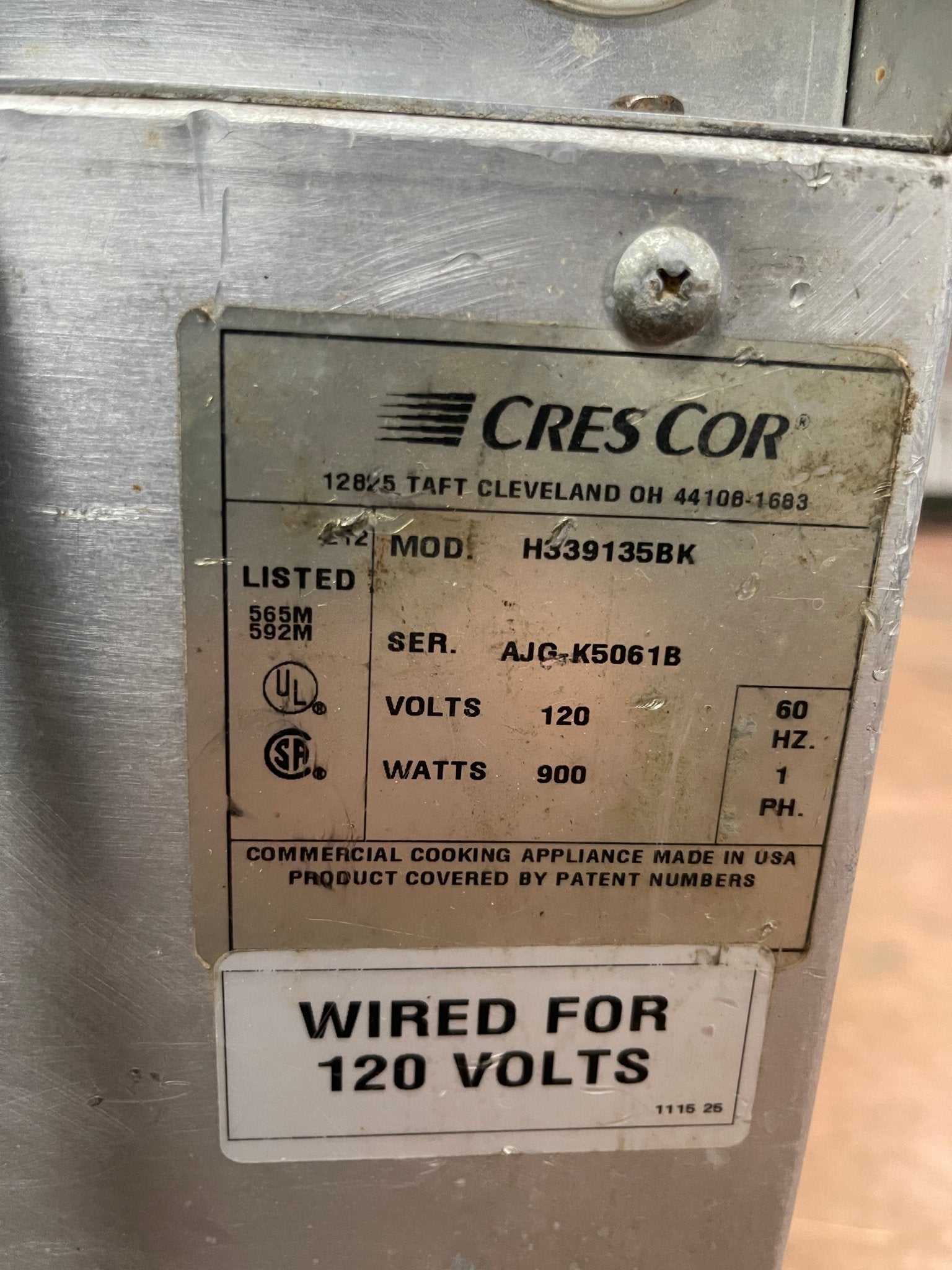 Used Cres Cor H - 339 - 135BK Insulated Heated Warming Holding Cabinet Solid Door - 120V - Falcon Restaurant Supply - 6