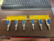 Used 6 Valve Brass 3/8" Beer Tap Bar Soda Co2 Gas Manifold with Shut - off Valves - Falcon Restaurant Supply - 1
