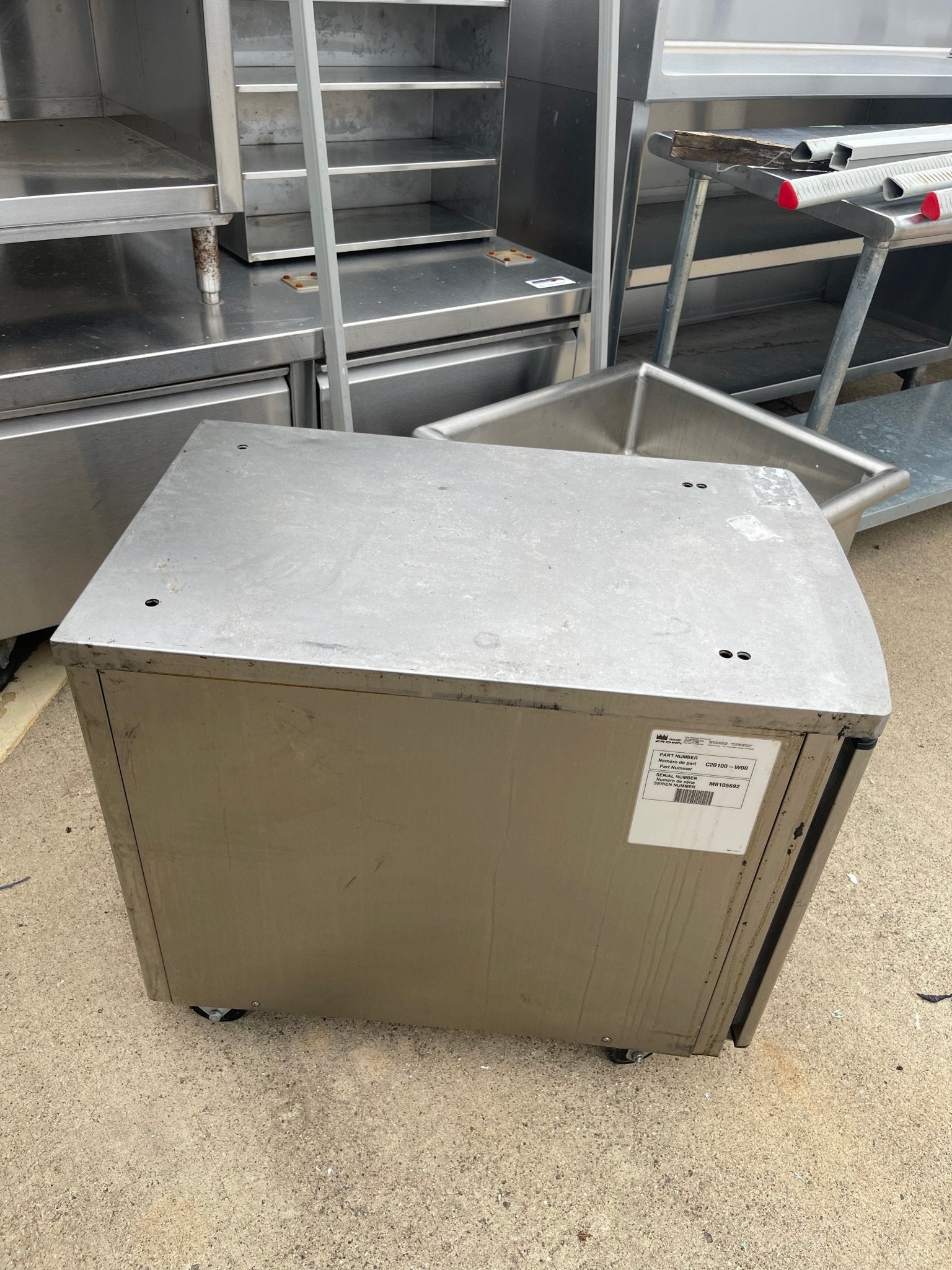 Used Taylor C706 - C709 Ice Cream Machine Stainless Cart with Door and Casters - SS278 - Falcon Restaurant Supply - 4