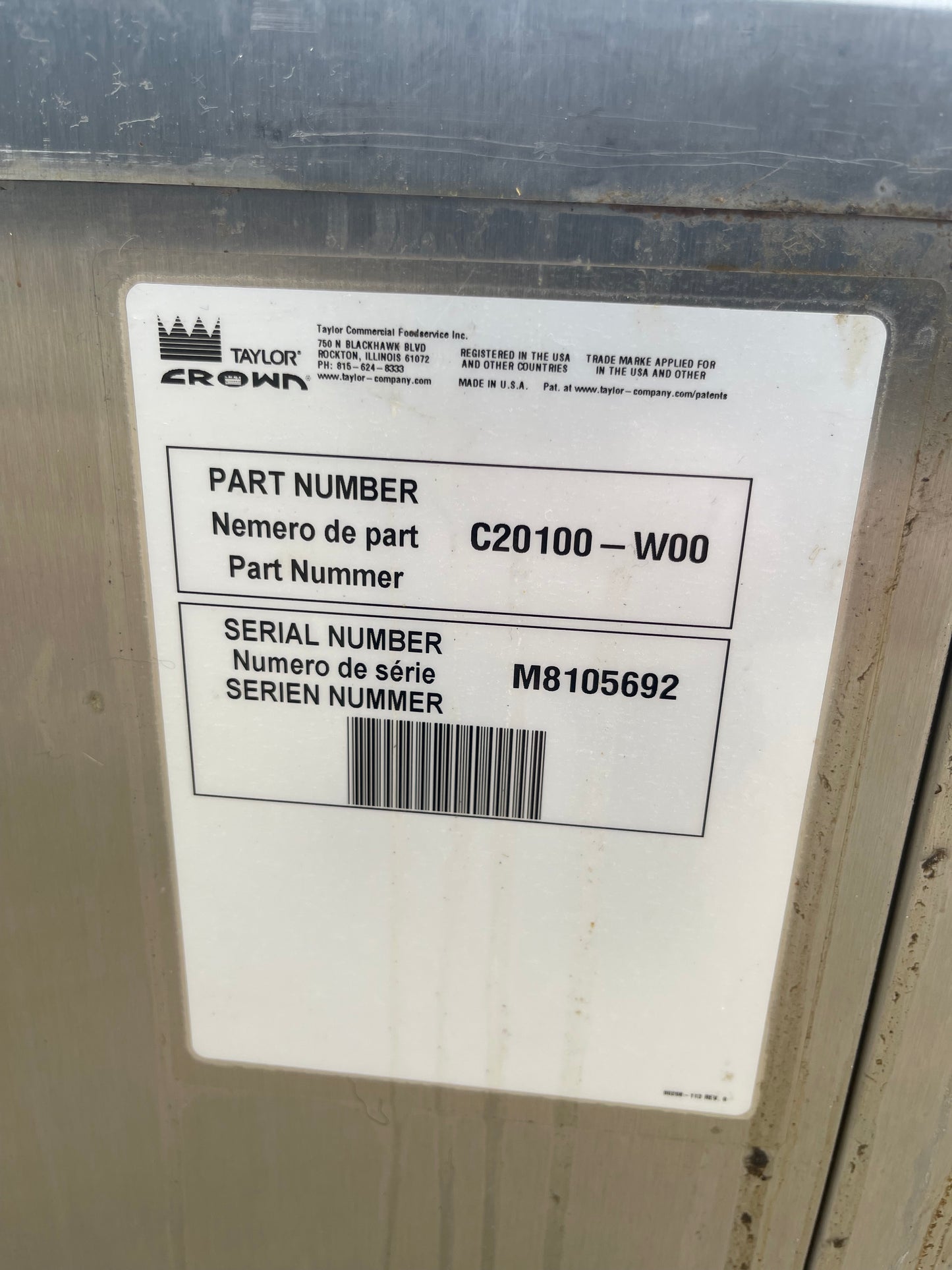Used Taylor C706 - C709 Ice Cream Machine Stainless Cart with Door and Casters - SS278