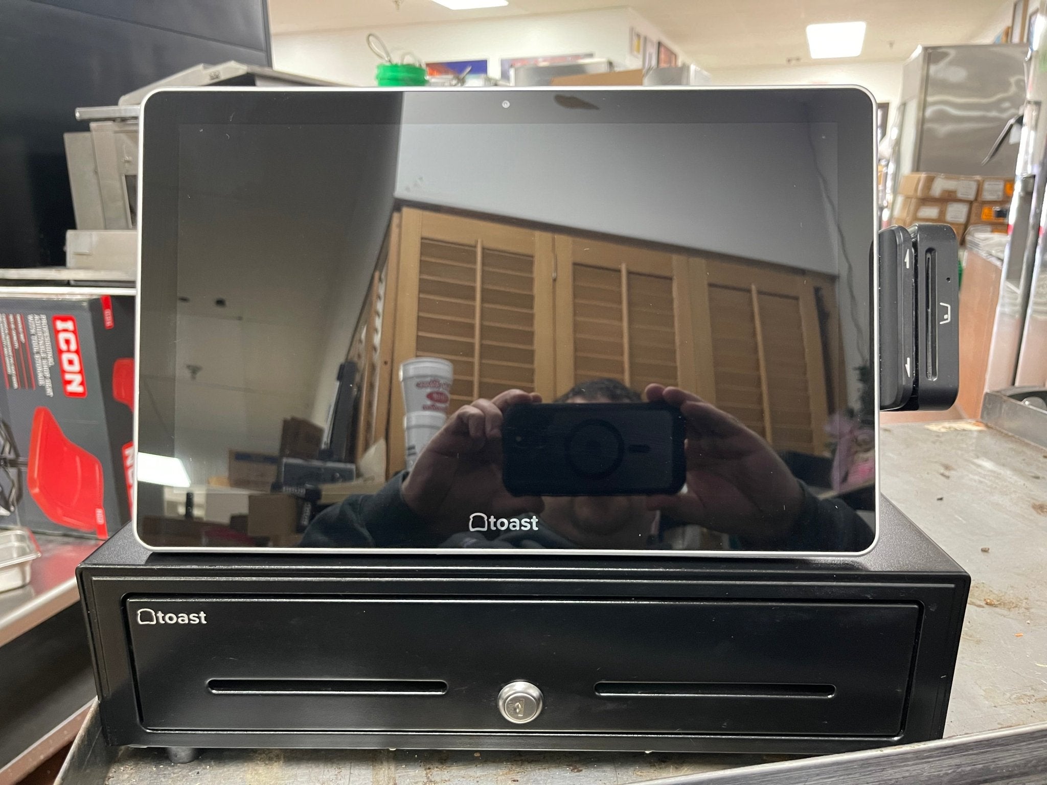 Used Toast Touch Screen POS System with Cash Drawer, Printer and Card Reader - Falcon Restaurant Supply - 1