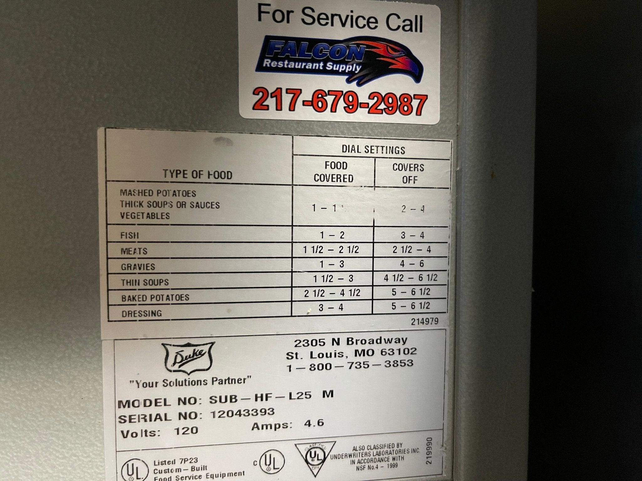 Used Duke SW600 - 25fl 1 Compartment Steam Table Food Warmer Serving Counter 120V - Falcon Restaurant Supply - 2