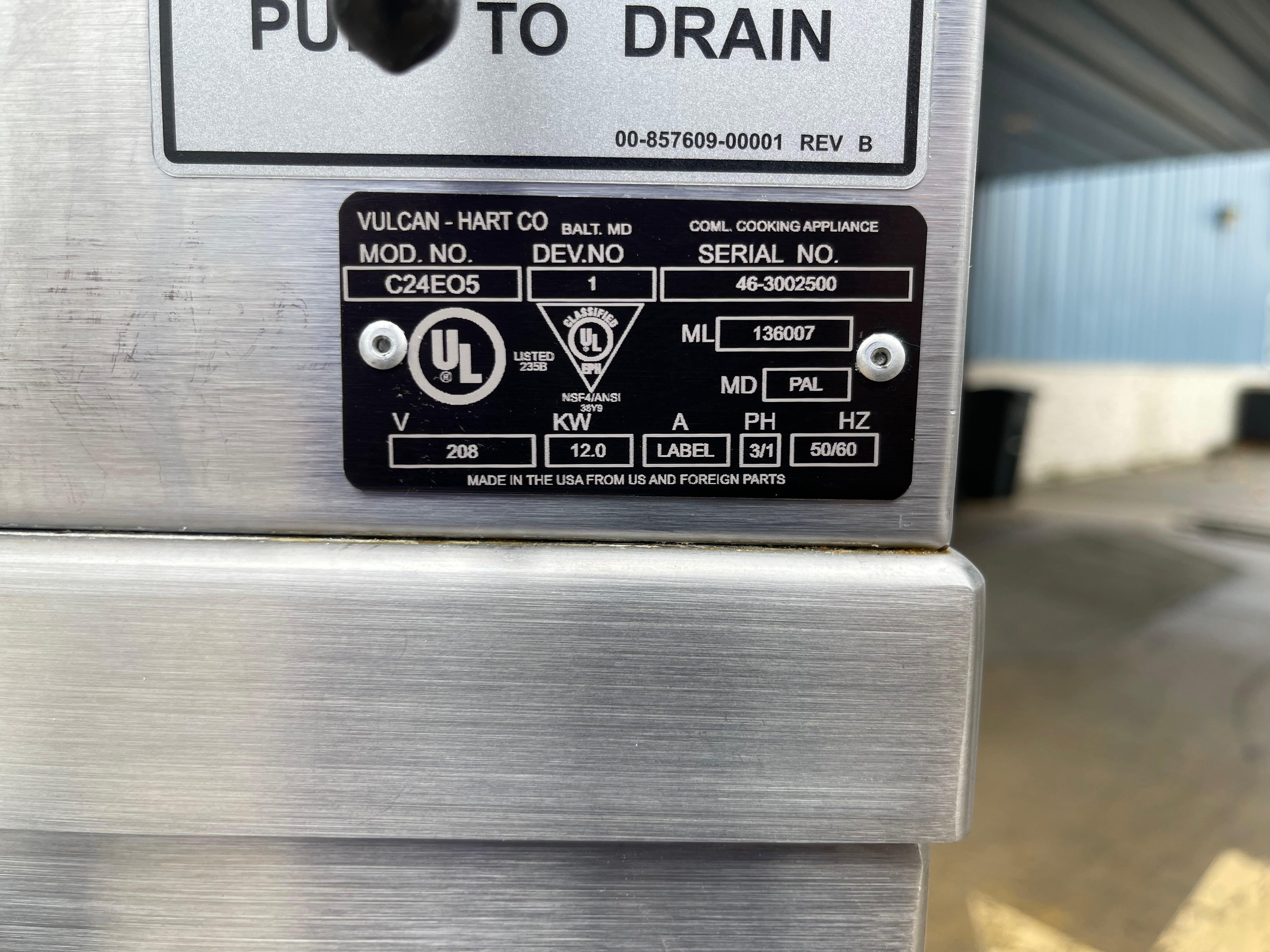 Used Vulcan C24EO5 Boilerless/Connectionless Double Steamer Oven Stack - 208V, 12 kW