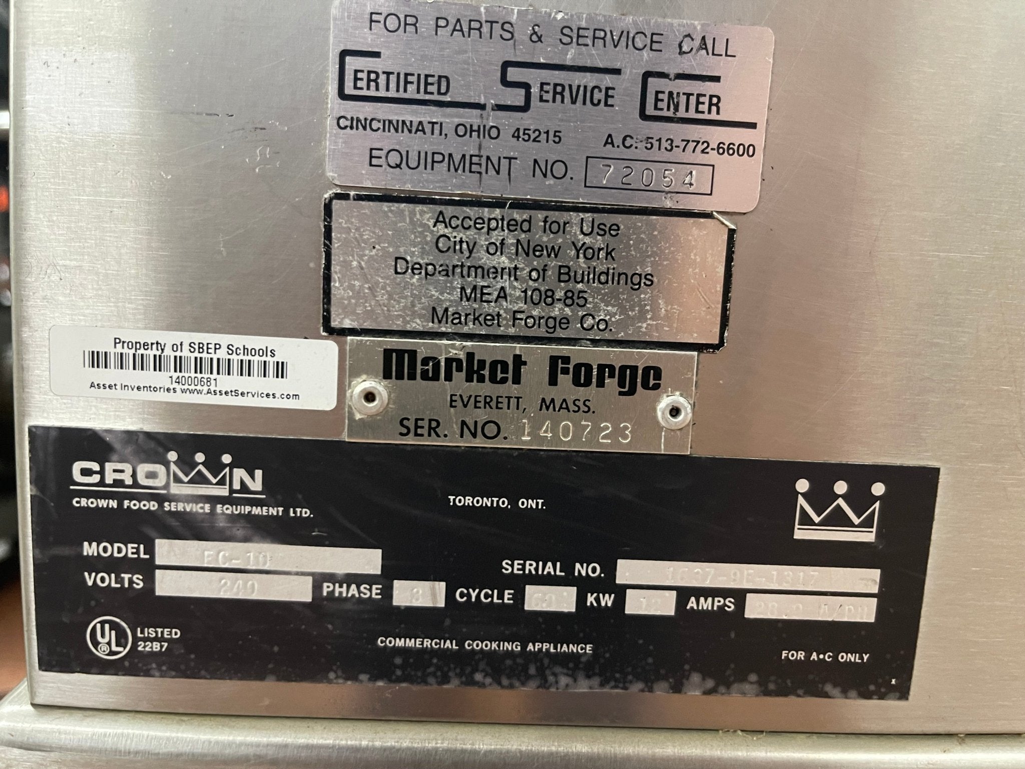 Used Crown Market Forge EC - 10 Electric 10 Gallon Tilting Jacketed Steam Kettle 240V 3 Ph - Falcon Restaurant Supply - 5