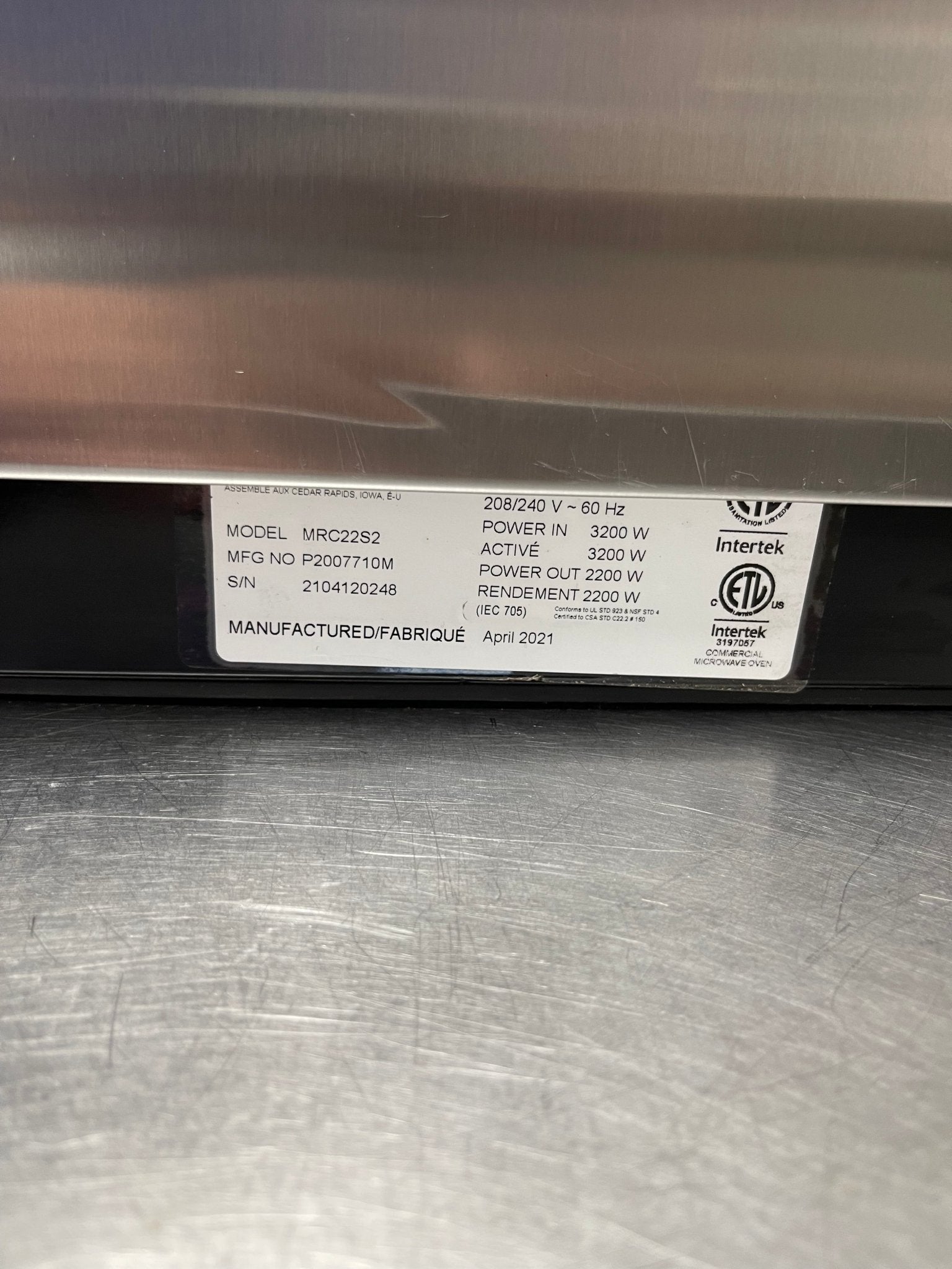 Used Amana Menumaster MRC22S2 Commercial Microwave 2200 Watt with Screen 220V - Falcon Restaurant Supply - 6