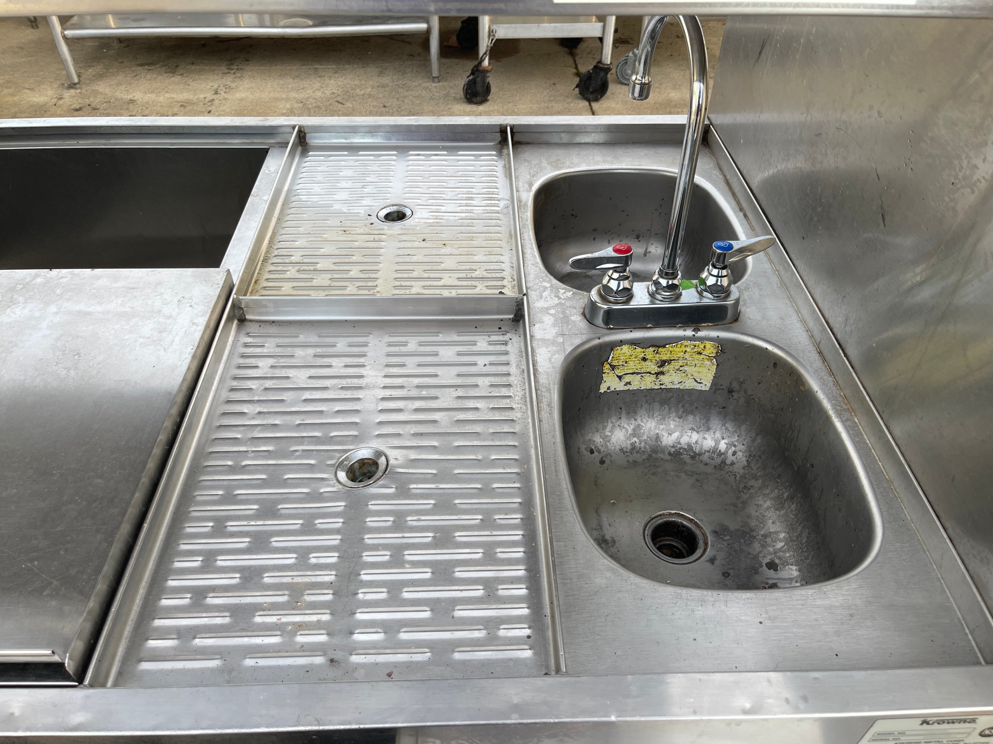 Used Krowne Custom Stainless Cocktail/Drink Station with Sink, Ice Bin and 2 Soda Guns - SS279