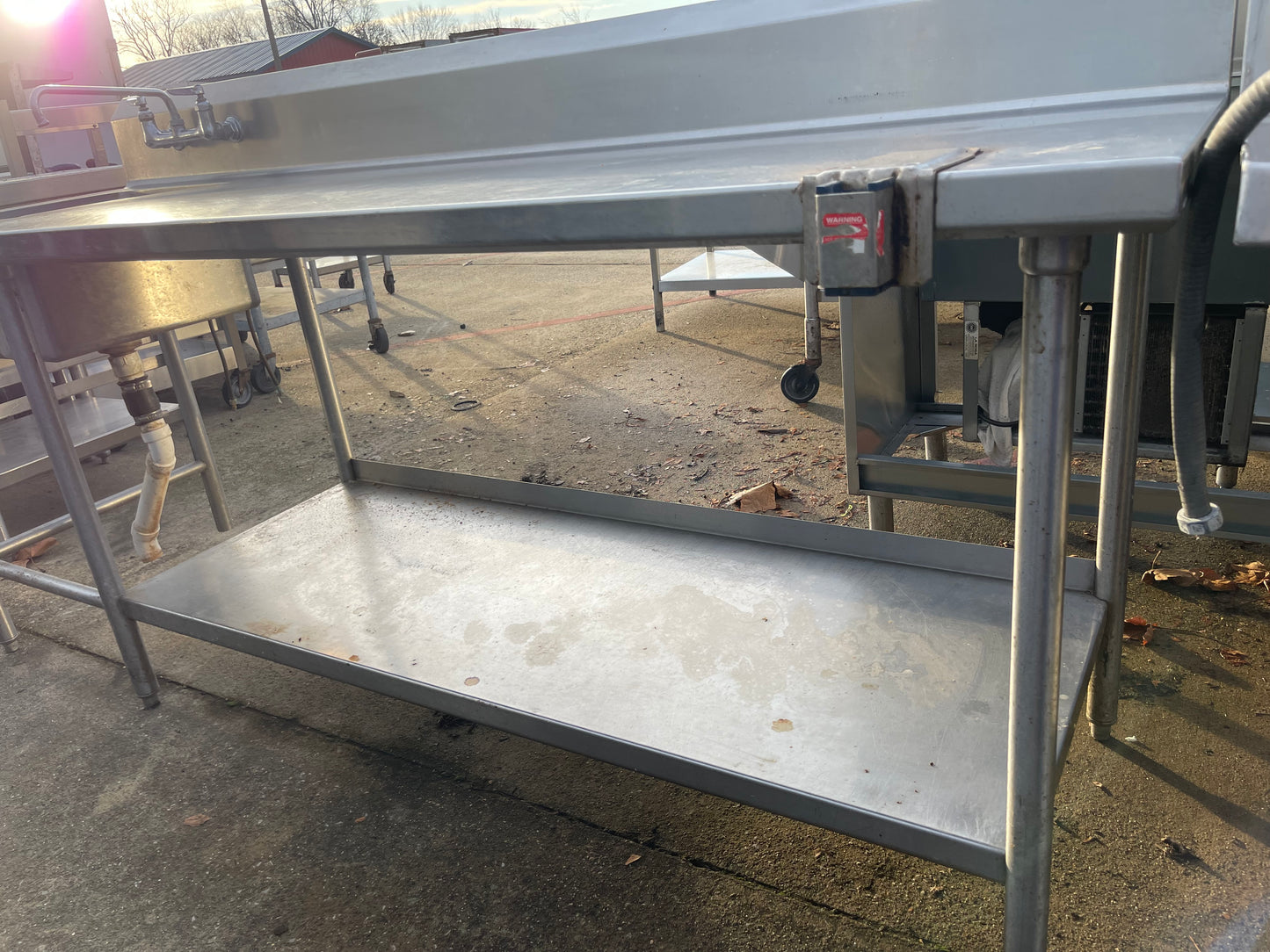 Used 90" Advance Tabco Stainless Steel Table with Sink - SS280