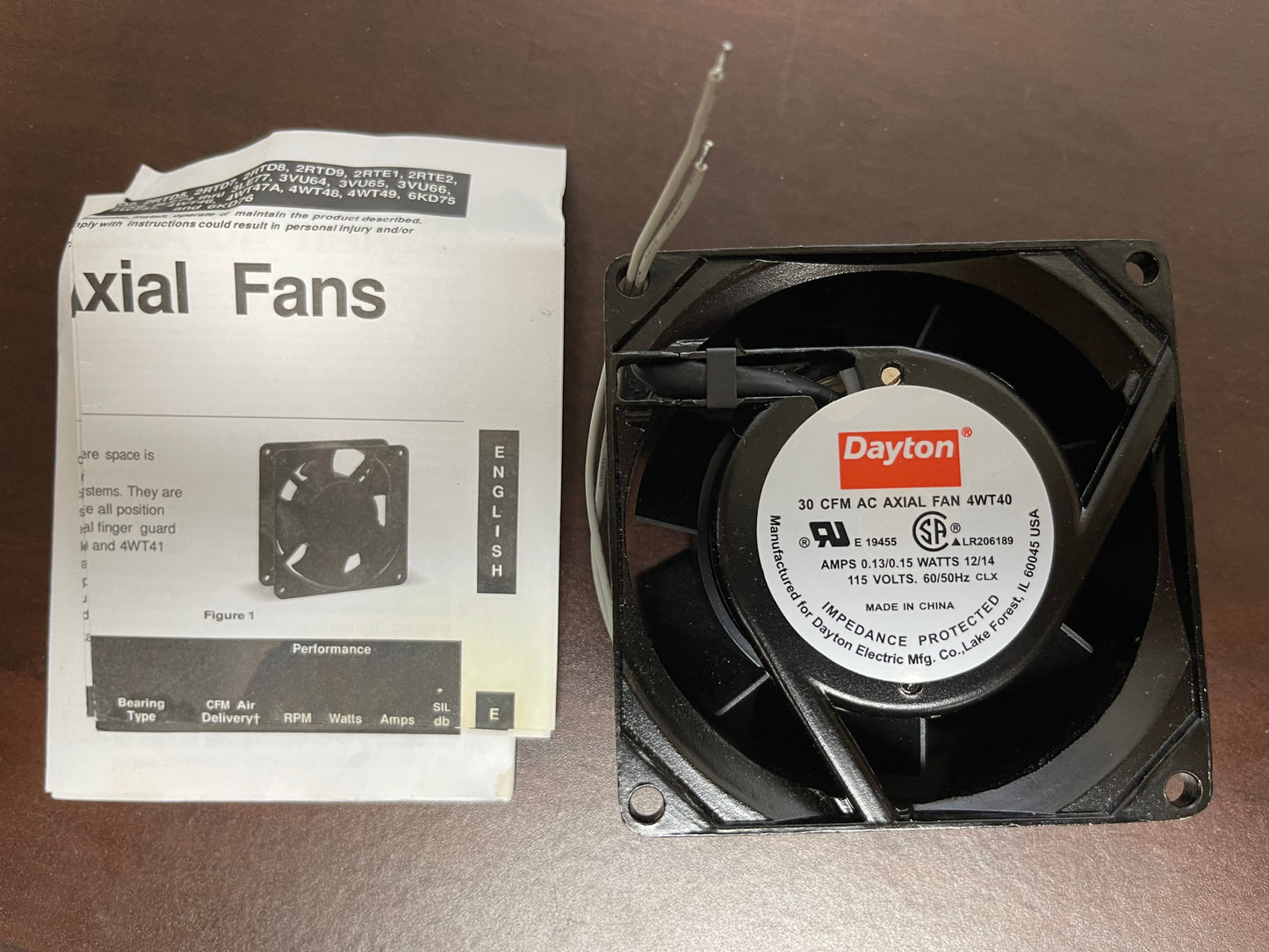 New Dayton Vulcan Holding Cabinet Axial Fan 120V 3.50" x 3.50" 00-960587