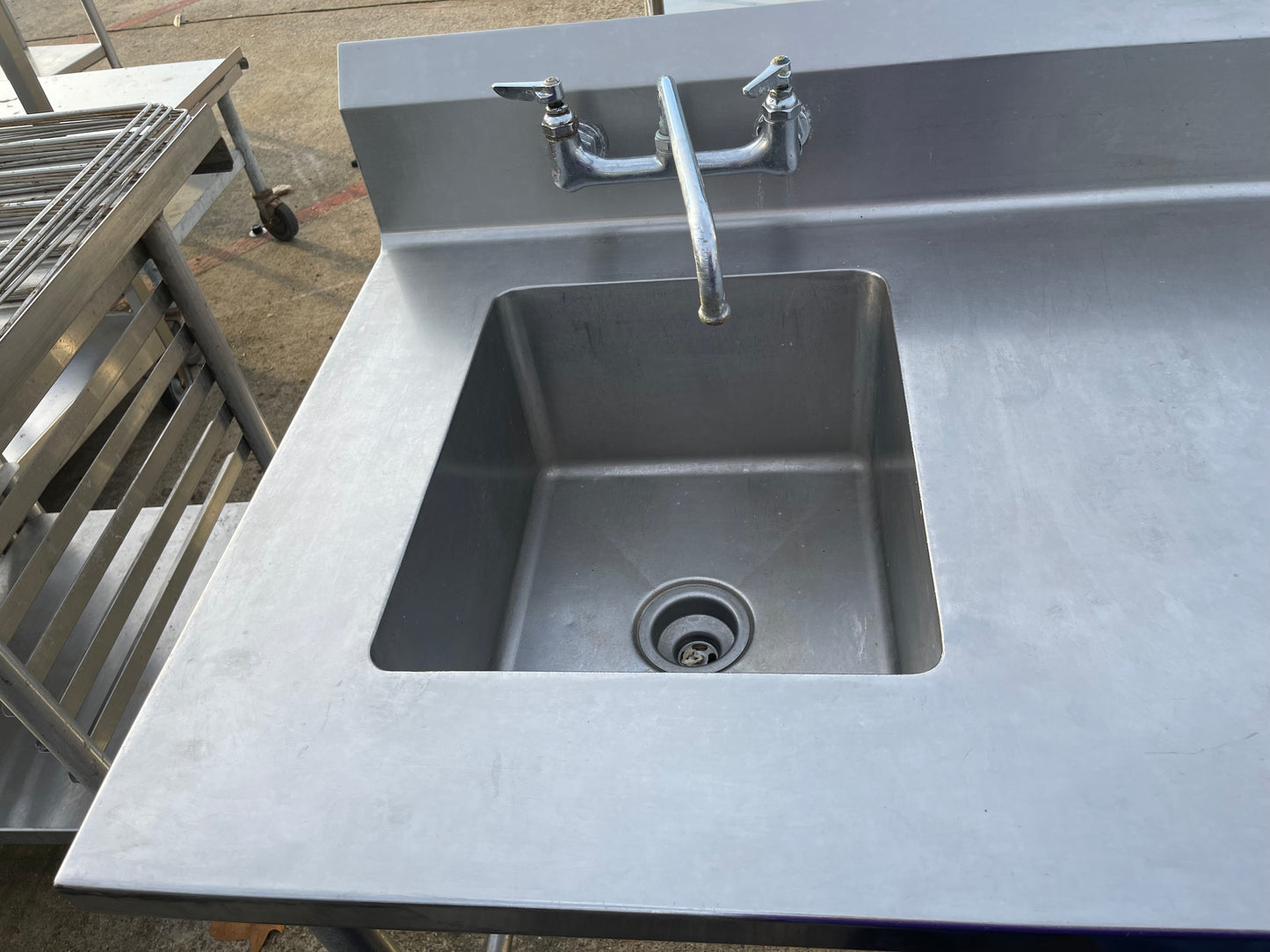 Used 90" Advance Tabco Stainless Steel Table with Sink - SS280