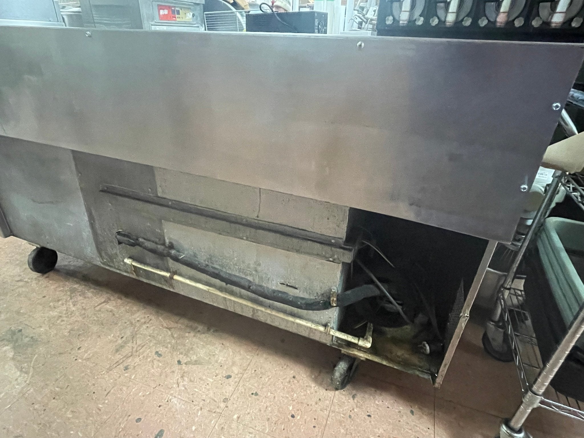 Used 72" Randell 9235 - 32 Stainless 2 Door Worktop Refrigerator with Casters 120V - Falcon Restaurant Supply - 3