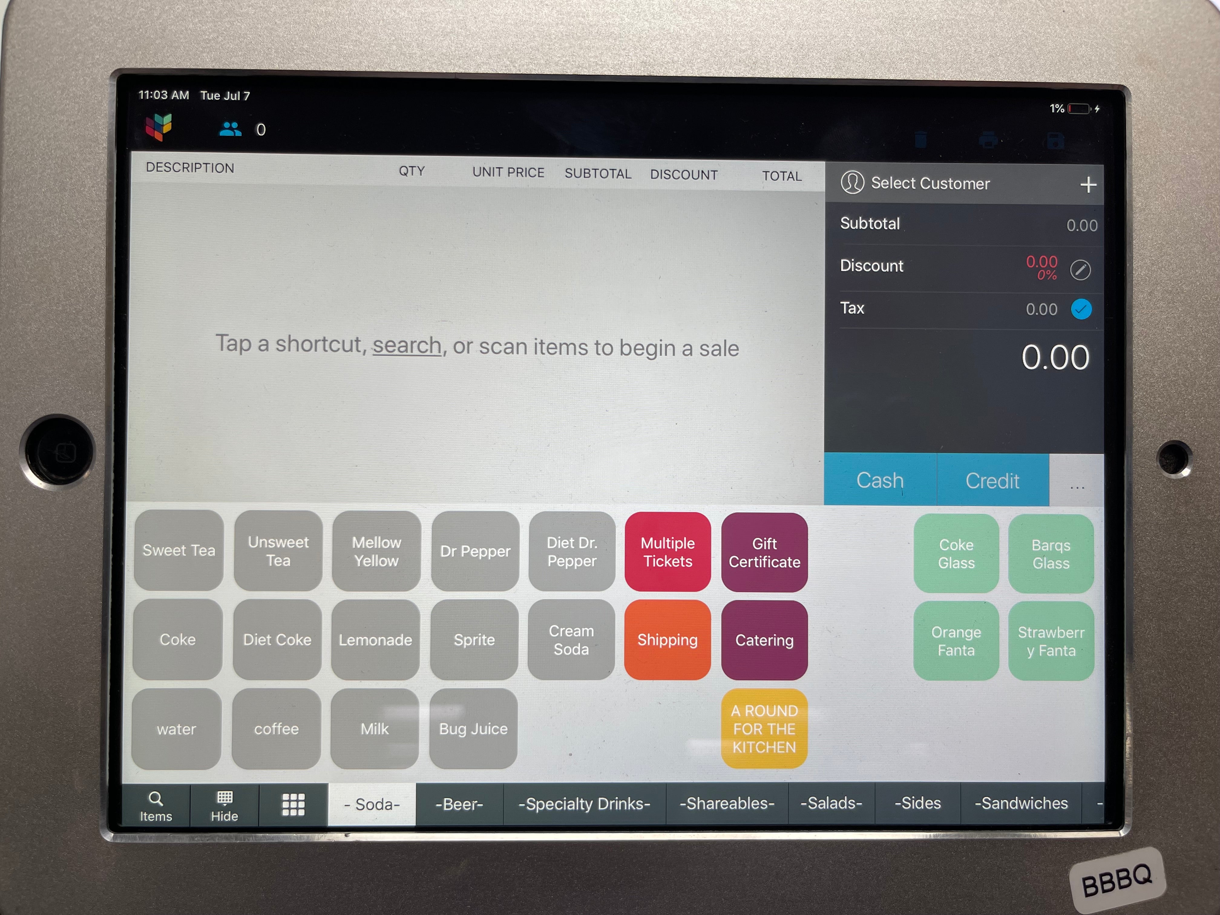 Used 9.7 Inch Apple Ipad Air Tablet POS Terminal and Locking Stand - No Key