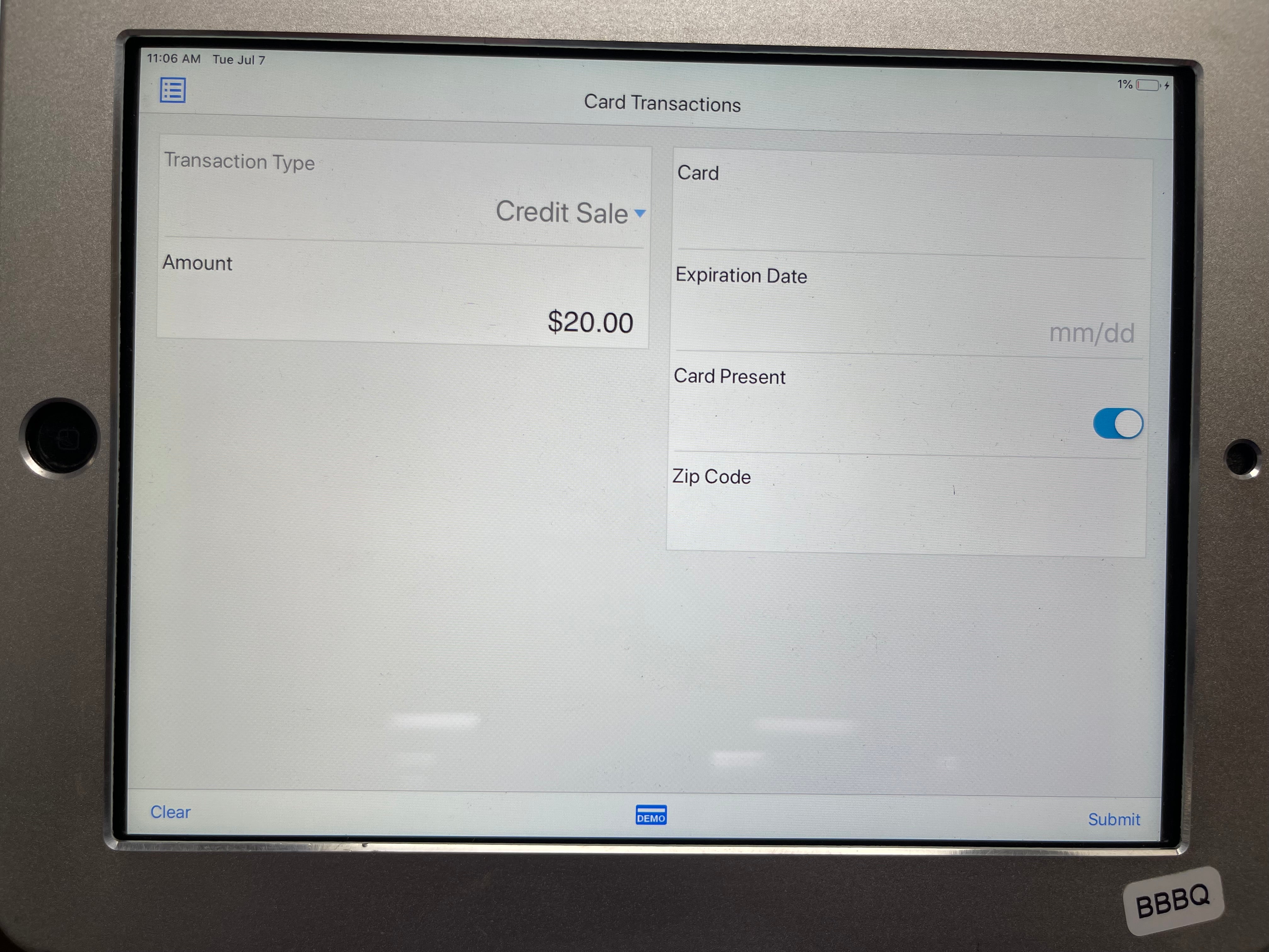 Used 9.7 Inch Apple Ipad Air Tablet POS Terminal and Locking Stand - No Key