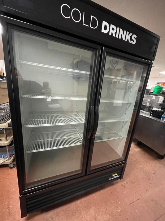 Used 2019 True GDM-49 2 Door Glass Reach-In Merchandising Cooler Refrigerator - 9819987