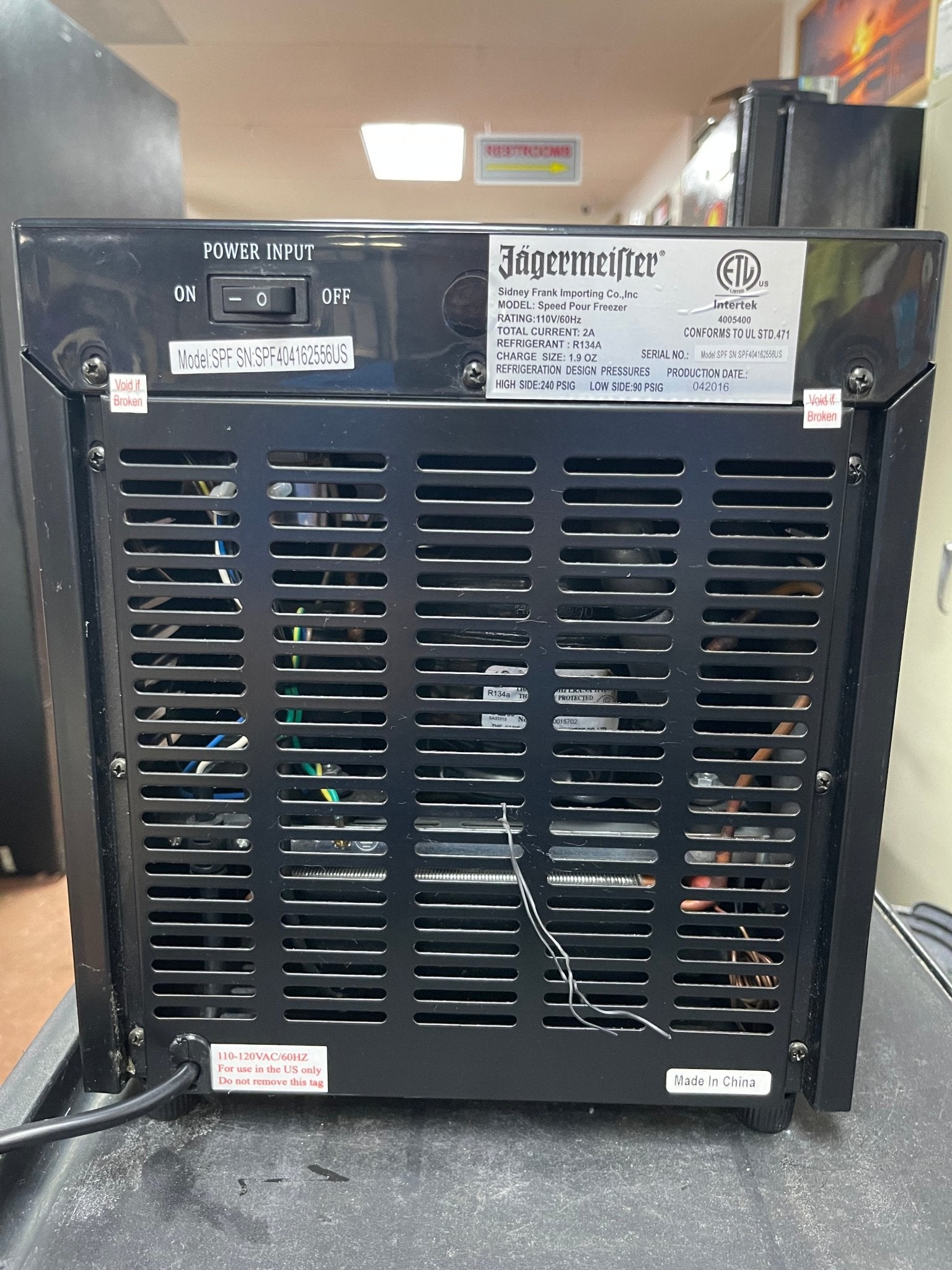 Used Jagermeister Speed Pour Shot Freezer 2 Bottle Commercial Bar 120V - Shir - Falcon Restaurant Supply - 6