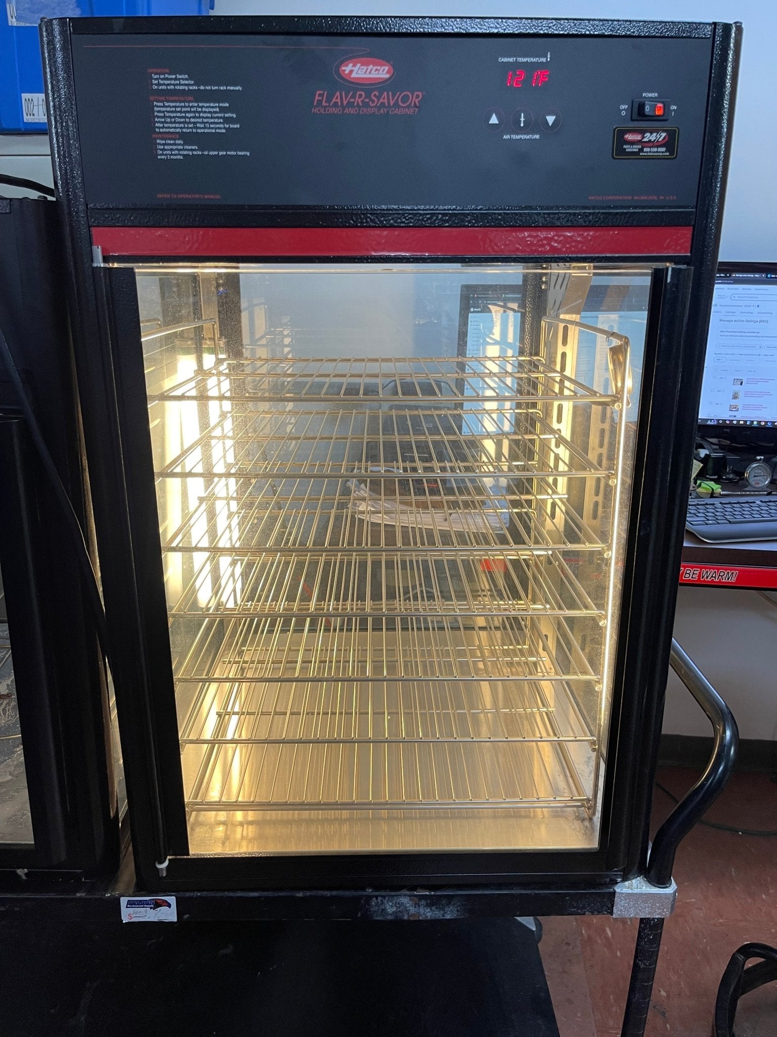 Used Hatco FSDT - 2X Tall Two Door Warming Display Merchandiser w/ Rack - 120V - Falcon Restaurant Supply - 2