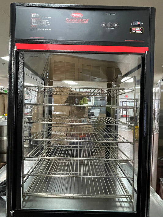 Used Hatco FSDT-2X Tall Two Door Warming Holding and Display Merchandiser w/ Rack - 120V