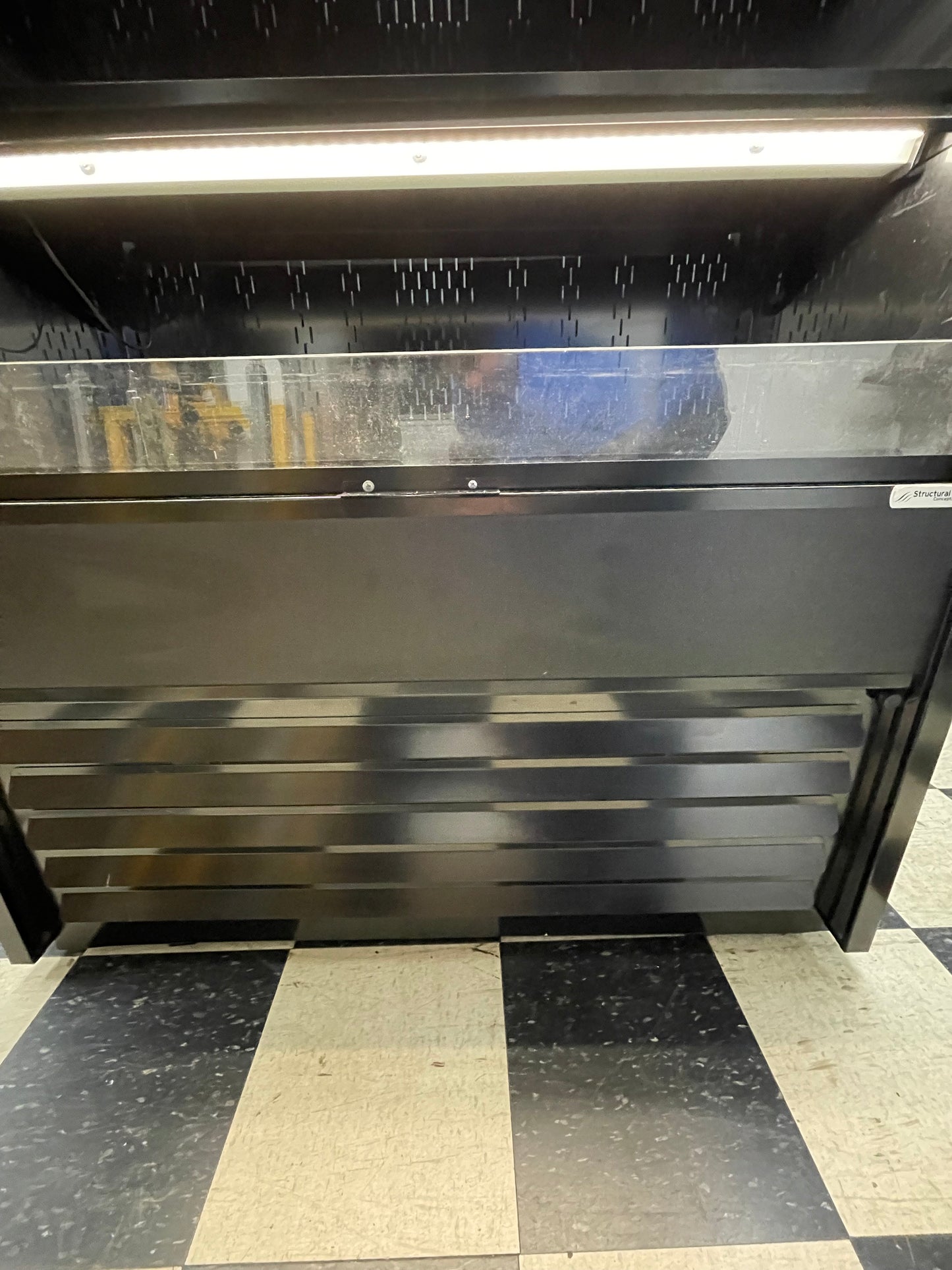 Oasis Refrigerated Self-Service Commercial Air Curtain Display Case with Door 120V