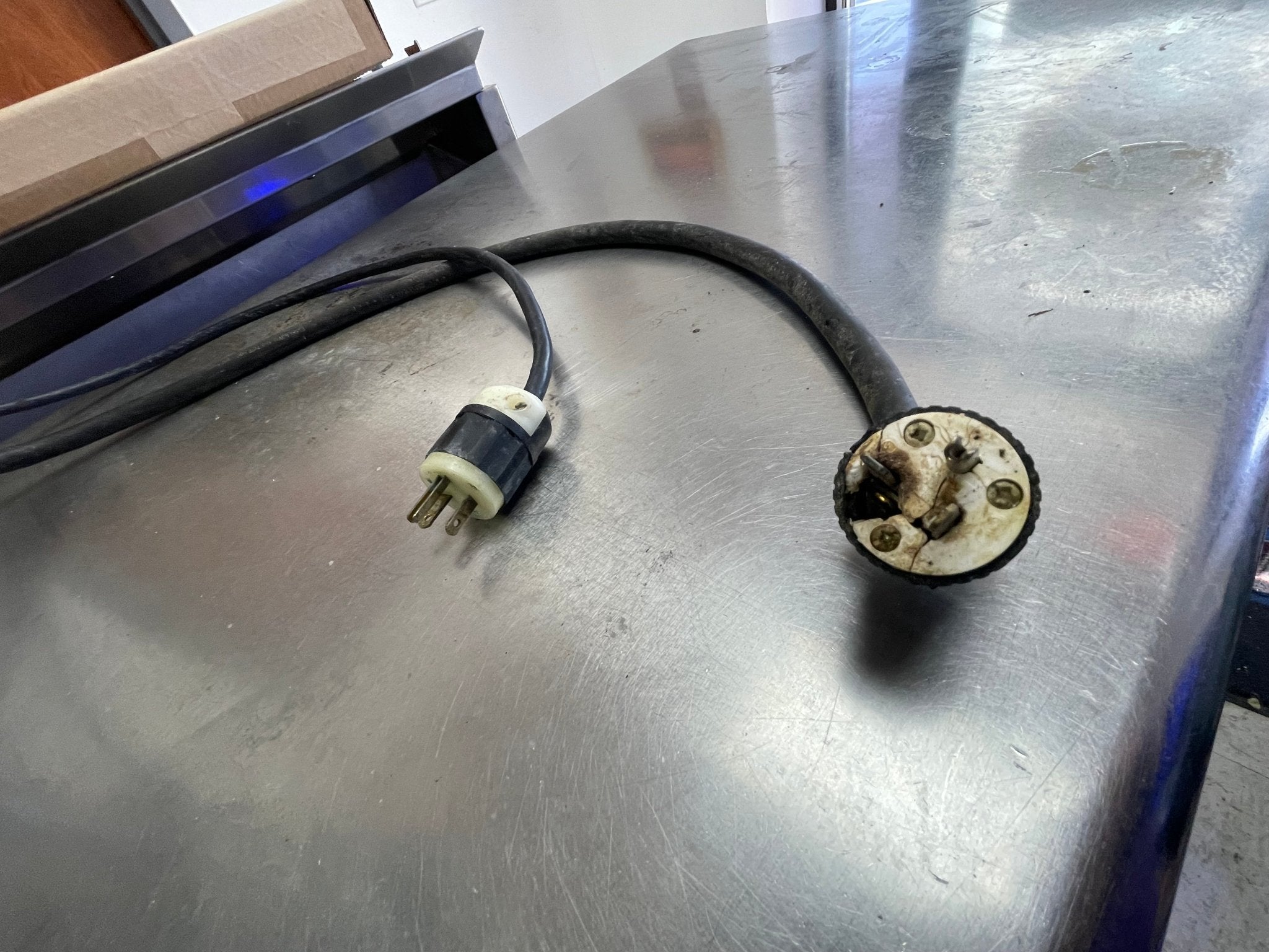 Used 108" Stainless Steel Table with Shelves and Strip Food Warmers - SS286 - Falcon Restaurant Supply - 4