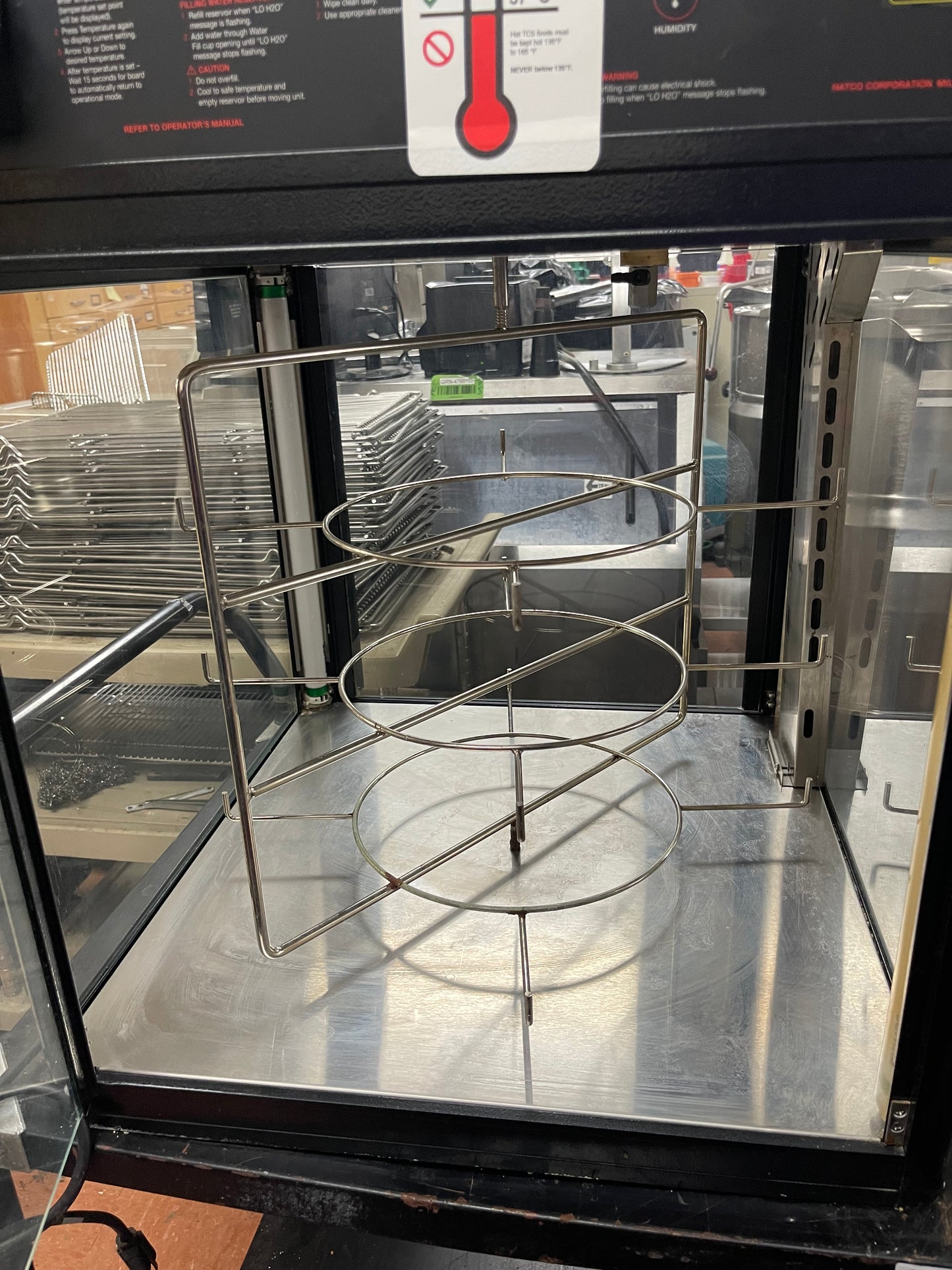 Used Hatco FSD-2 Two Door Heated Pizza Display Cabinet w/Circle Rack and Motor 120V