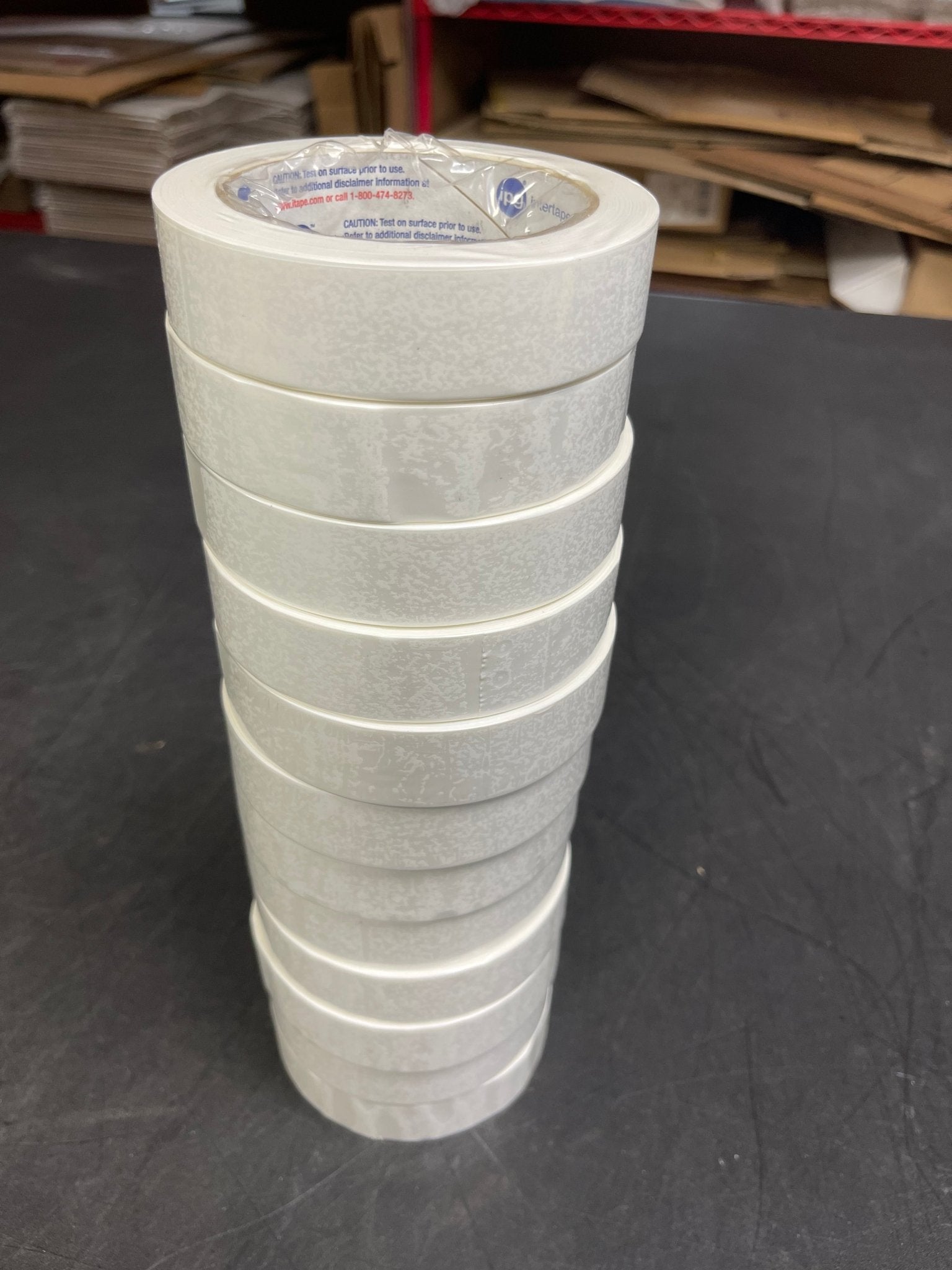 New 12 Rolls of Intertape White Strapping Tape 1"x60yds - Falcon Restaurant Supply - 1