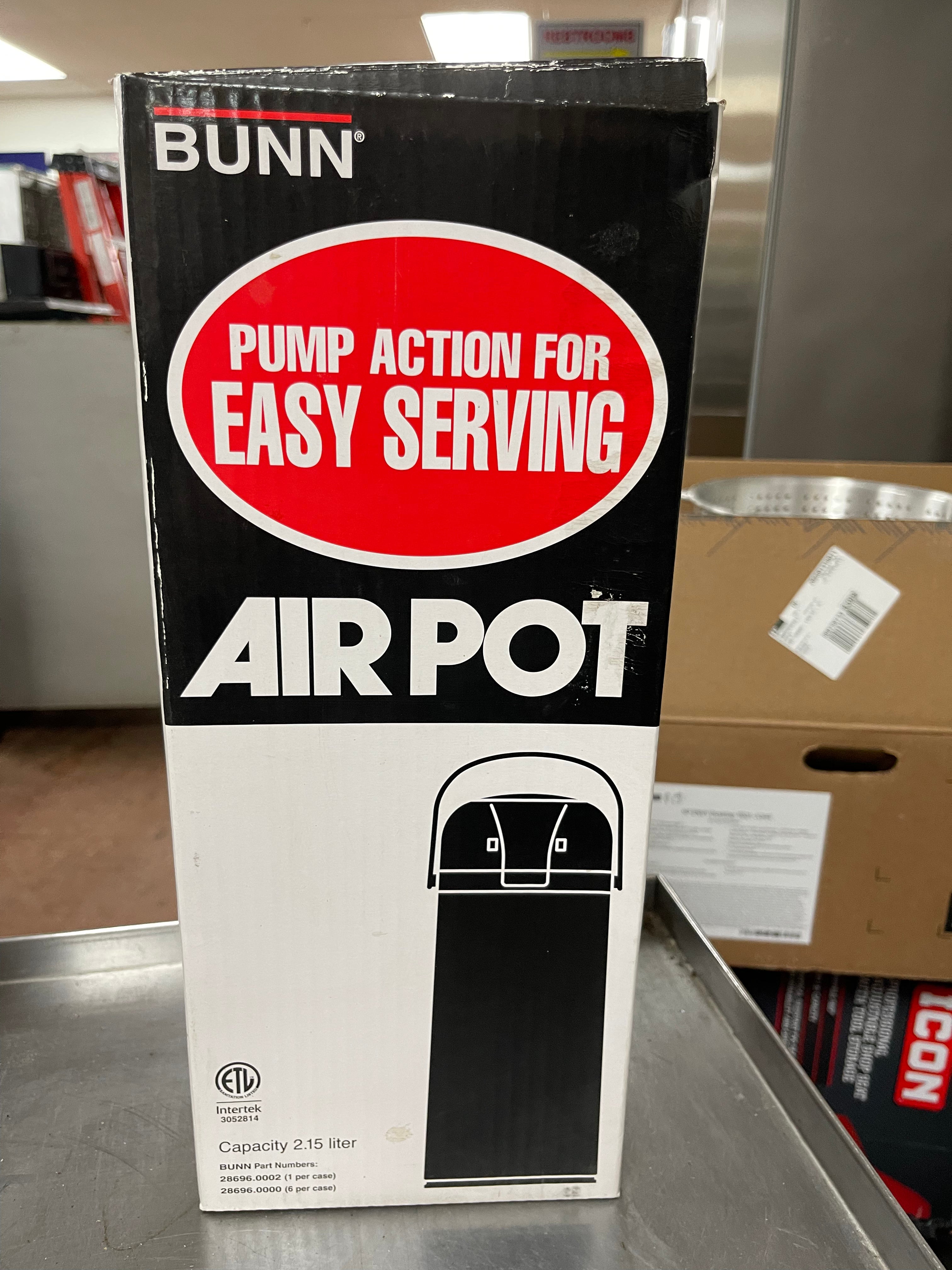 New Bunn 2.15L Stainless Brew Thru Push Button Airpot Coffee Dispenser