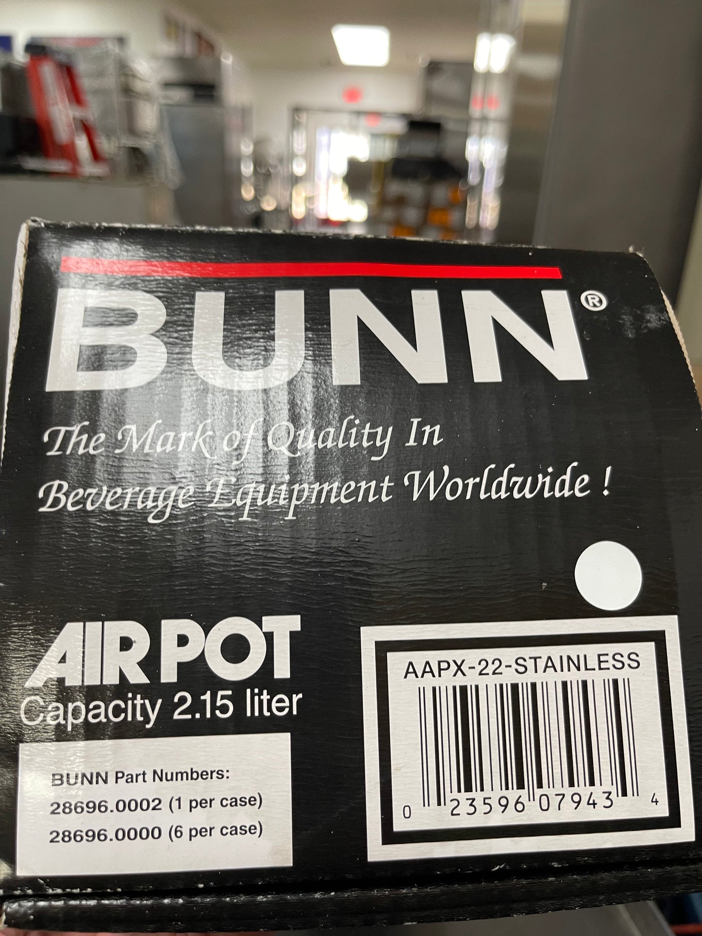 New Bunn 2.15L Stainless Brew Thru Push Button Airpot Coffee Dispenser
