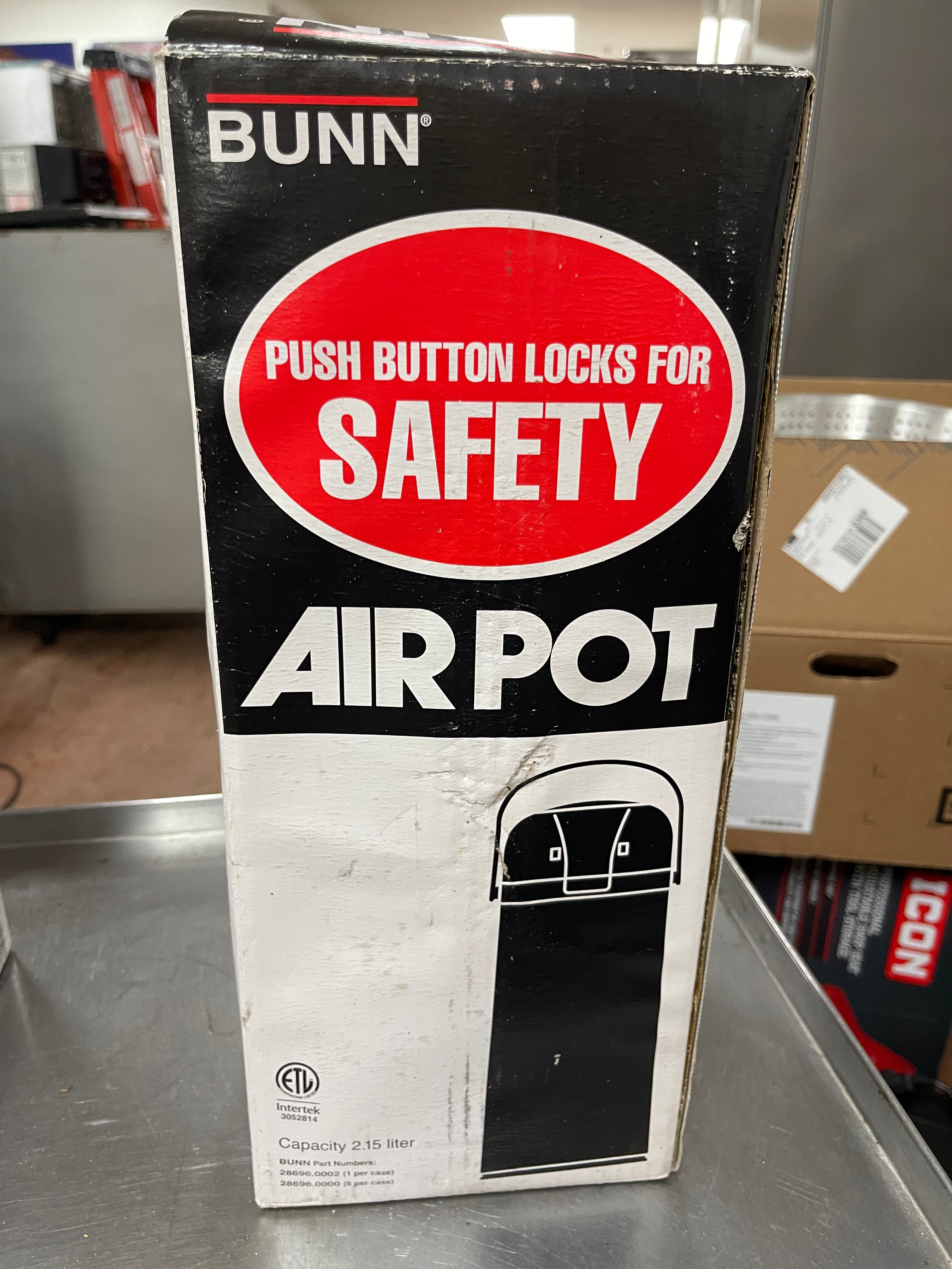 New Bunn 2.15L Stainless Brew Thru Push Button Airpot Coffee Dispenser