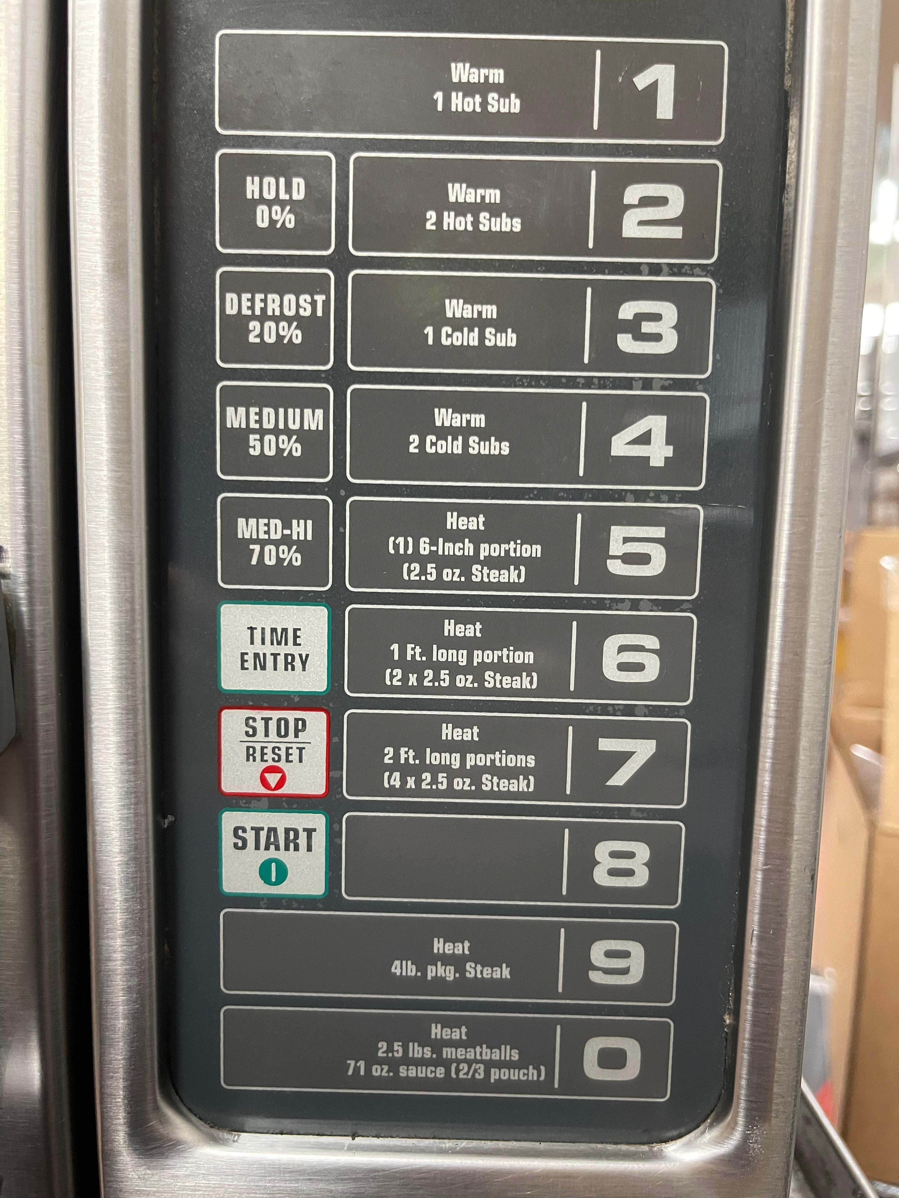 Used Amana RFS10SW2 1000W Stainless Commercial Push Button Microwave 120V