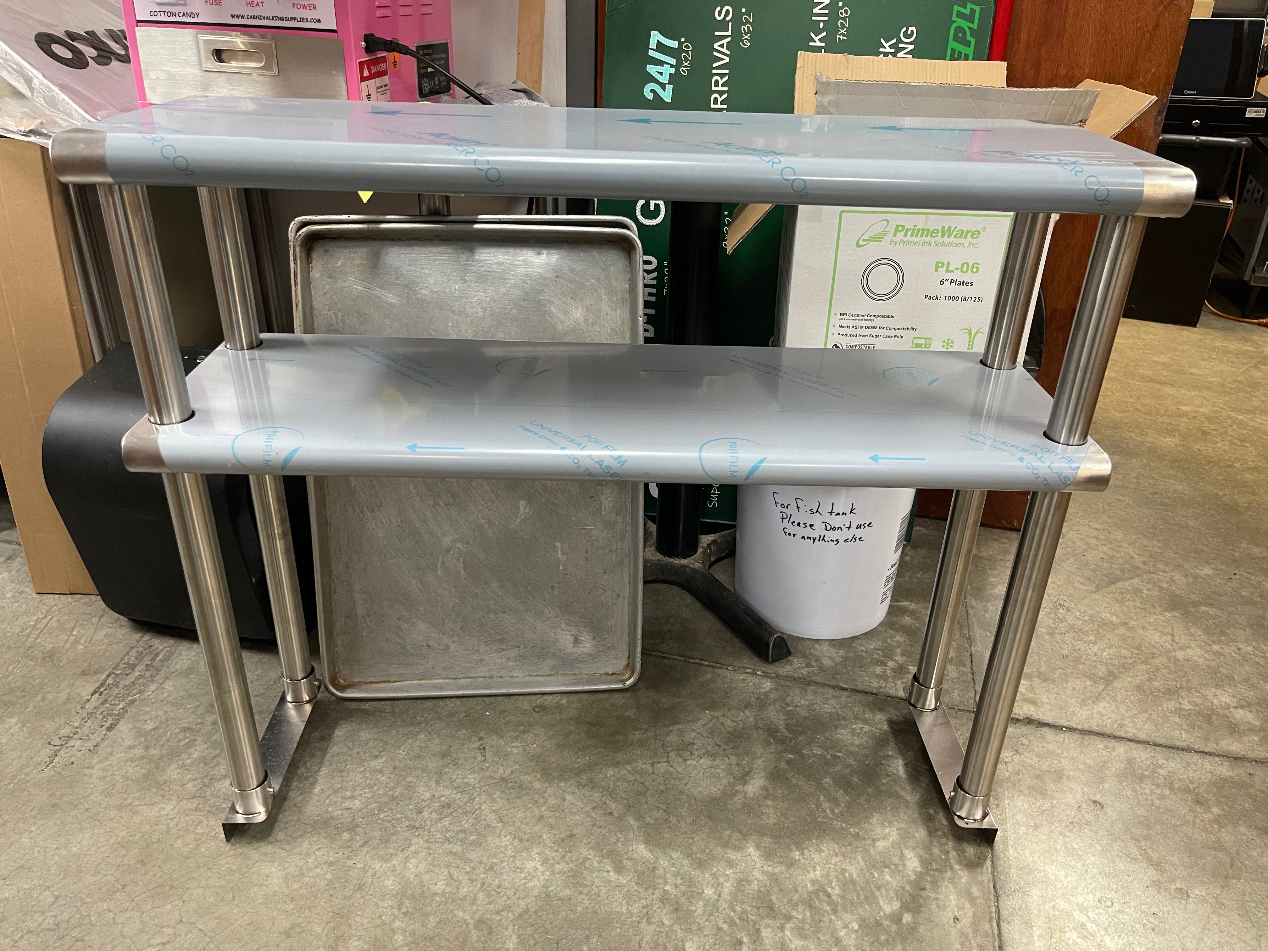 New Stainless Steel Double Over Shelves for 36" Prep Table
