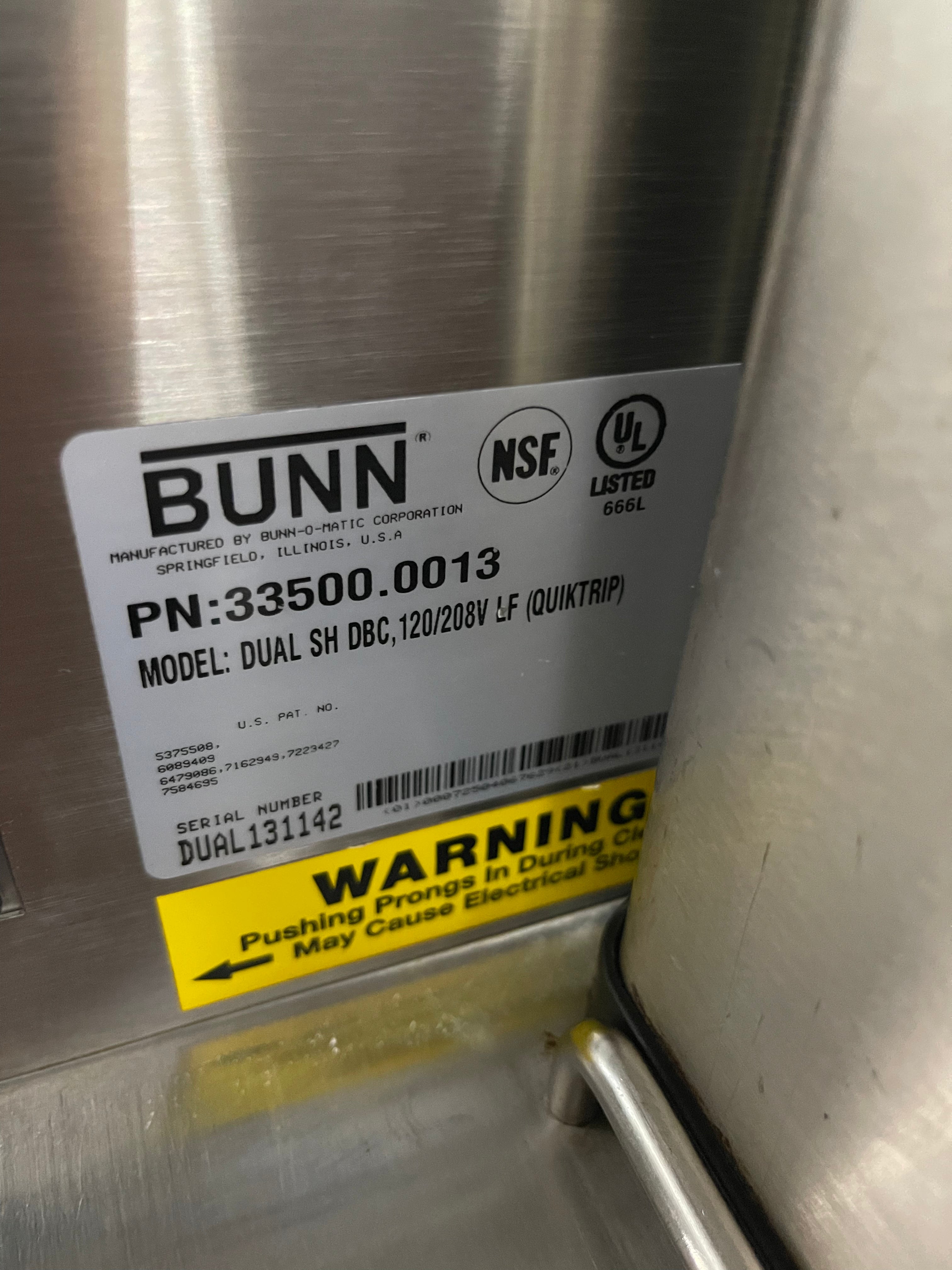 Used Bunn 33500.0013 BrewWISE Dual SH DBC Coffee Brewer - 120/240V, 6800W