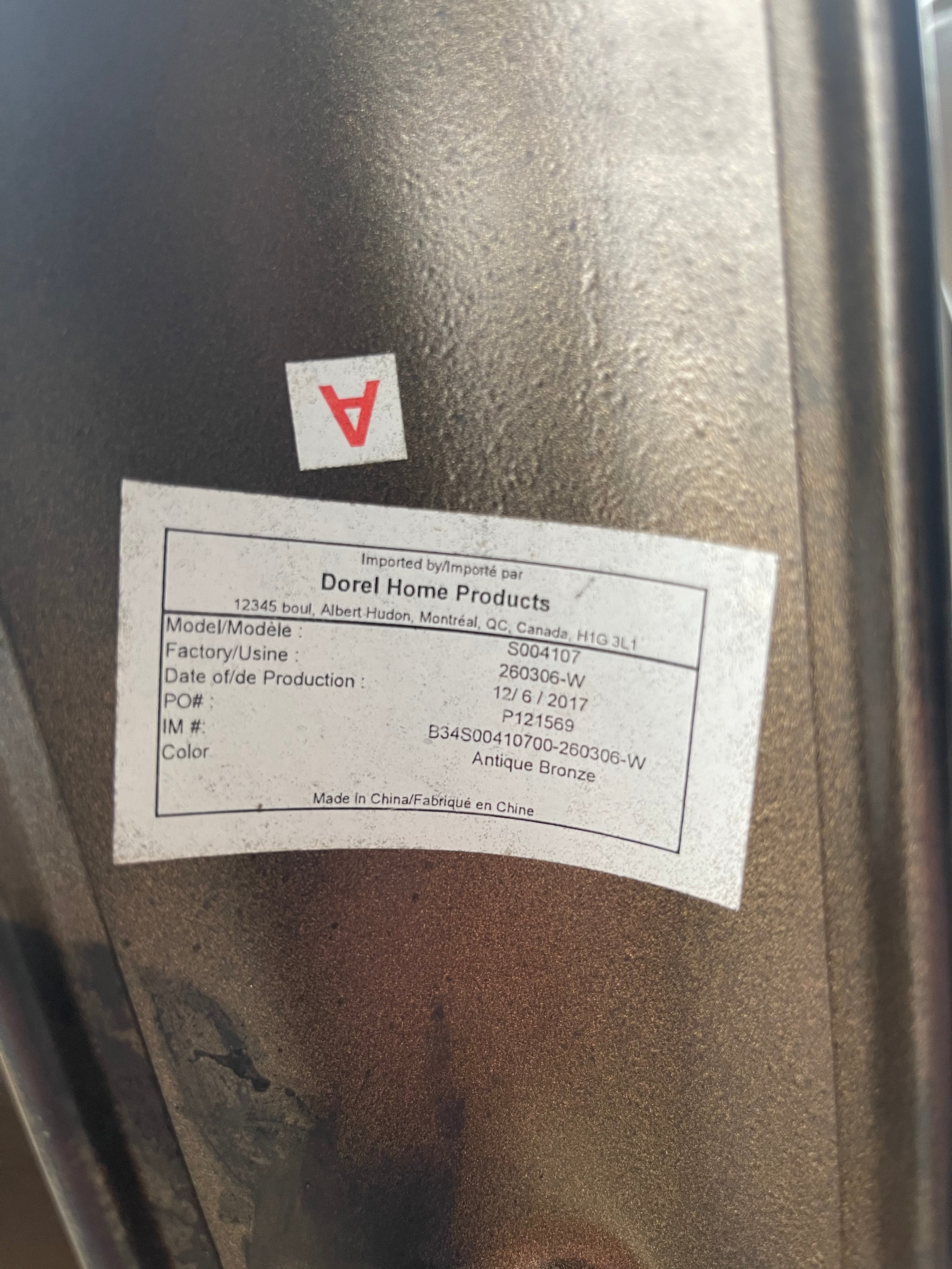 Used Dorel S004107 Counter Height Metal Stool Chair - SS291