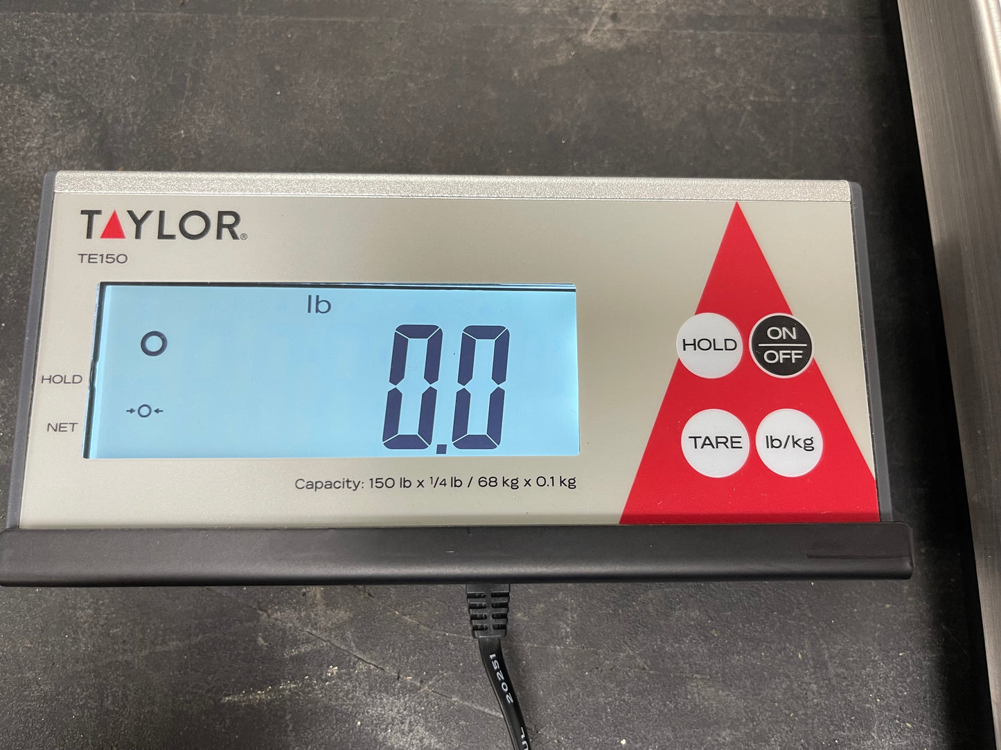 Used Taylor TE150 150 lb. Digital Receiving Scale with Remote Display