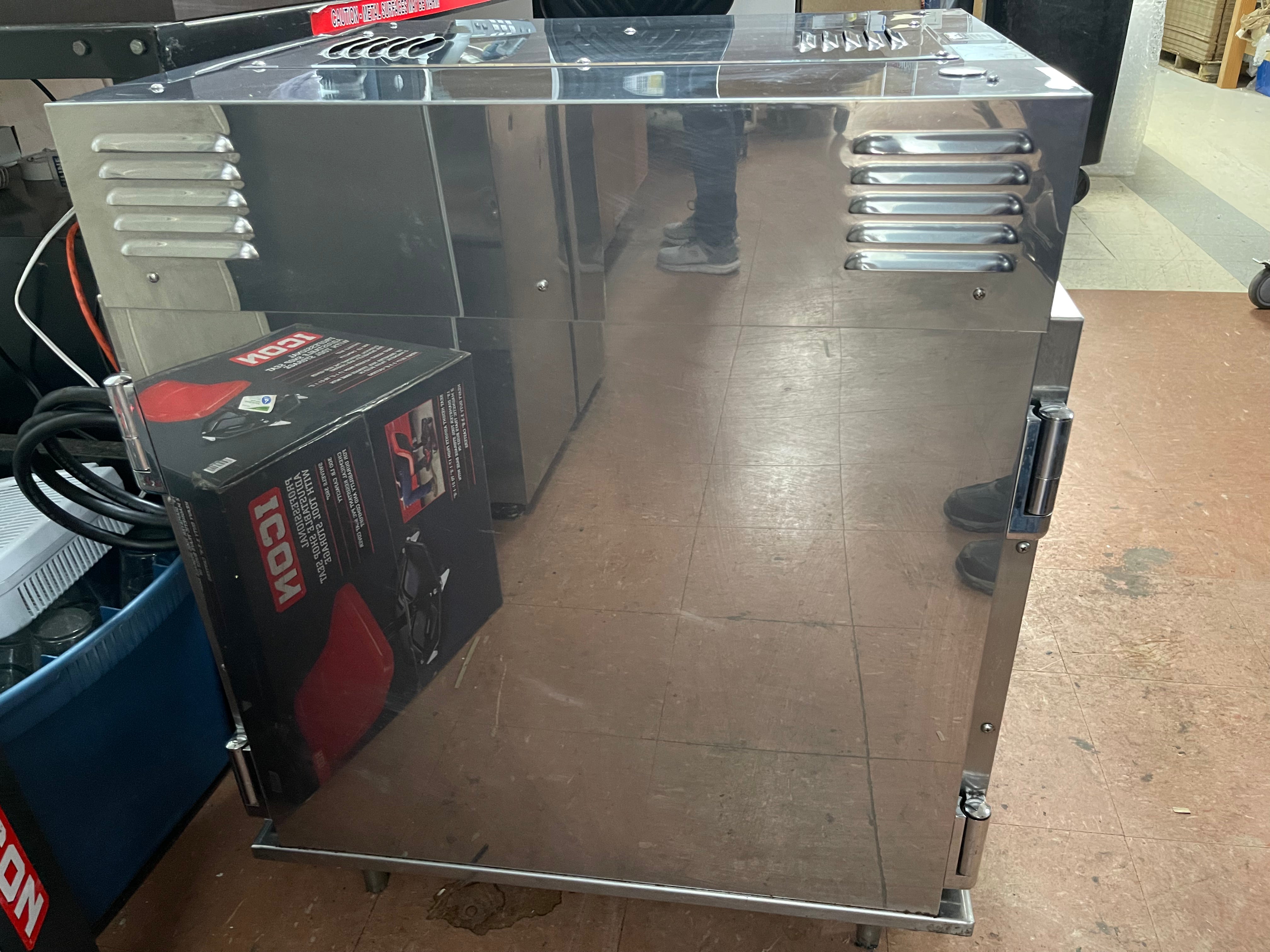 Used Henny Penny HC-903 CDT Heated Holding Pass Thru Cabinet with Flip Doors and Timers 120V