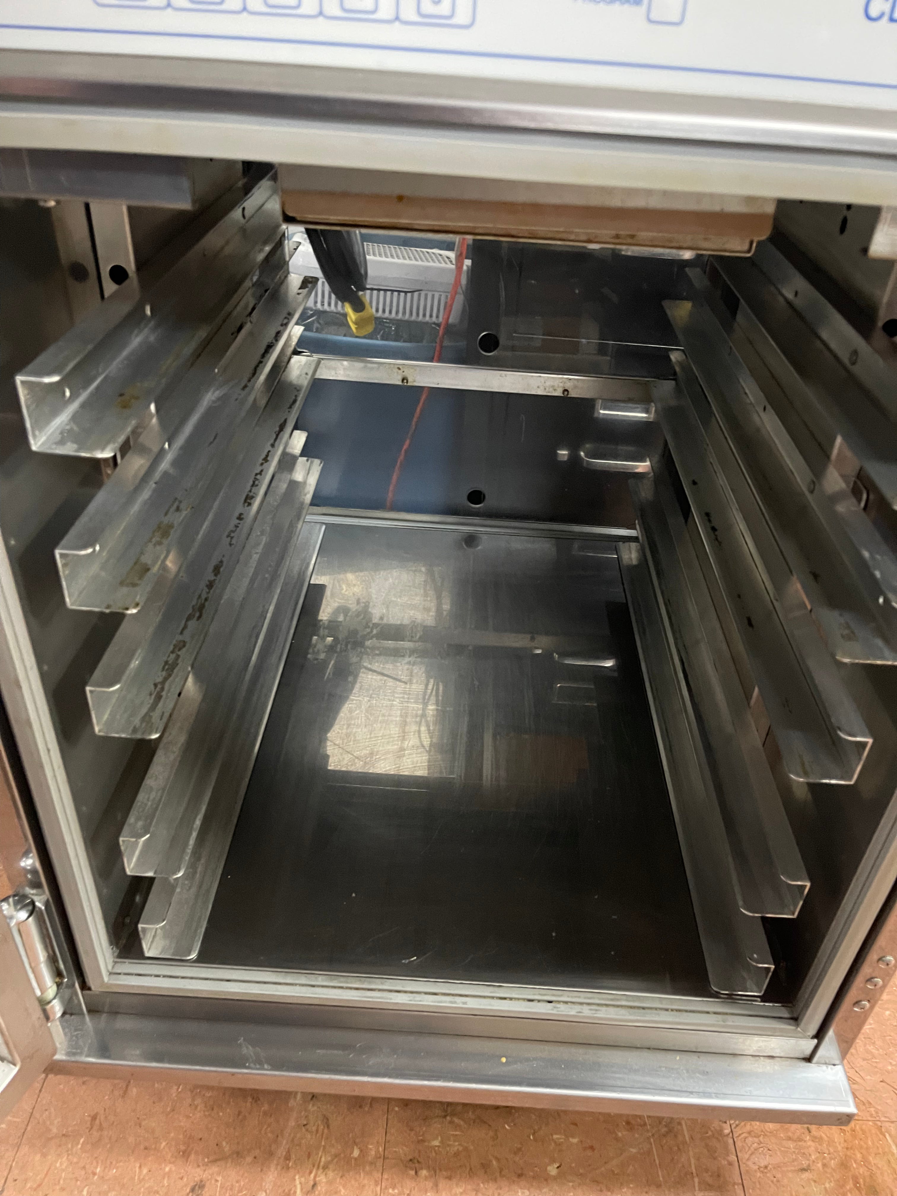 Used Henny Penny HC-903 CDT Heated Holding Pass Thru Cabinet with Flip Doors and Timers 120V