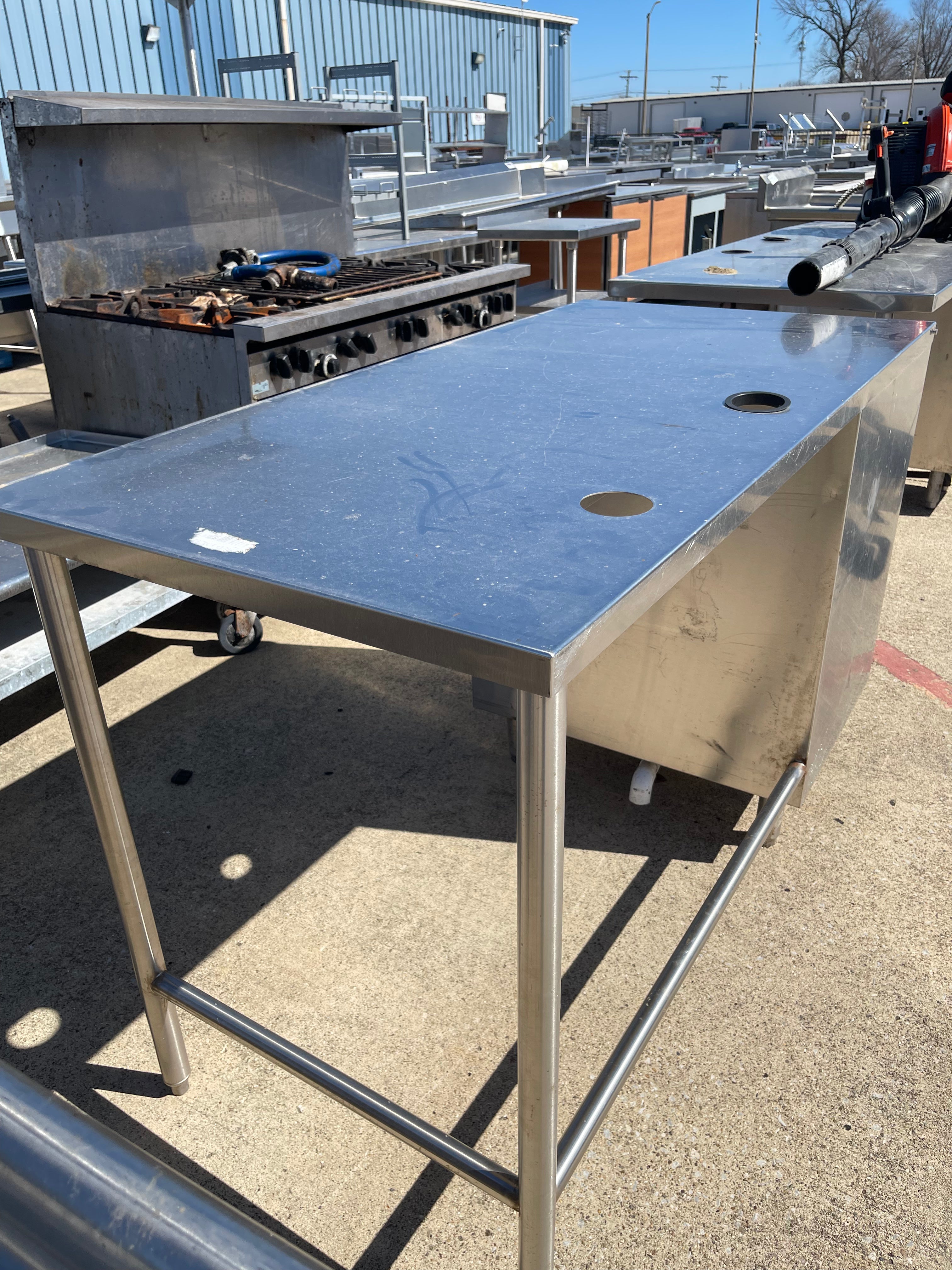 Used 61" Stainless Steel Drink Station Table - SS299