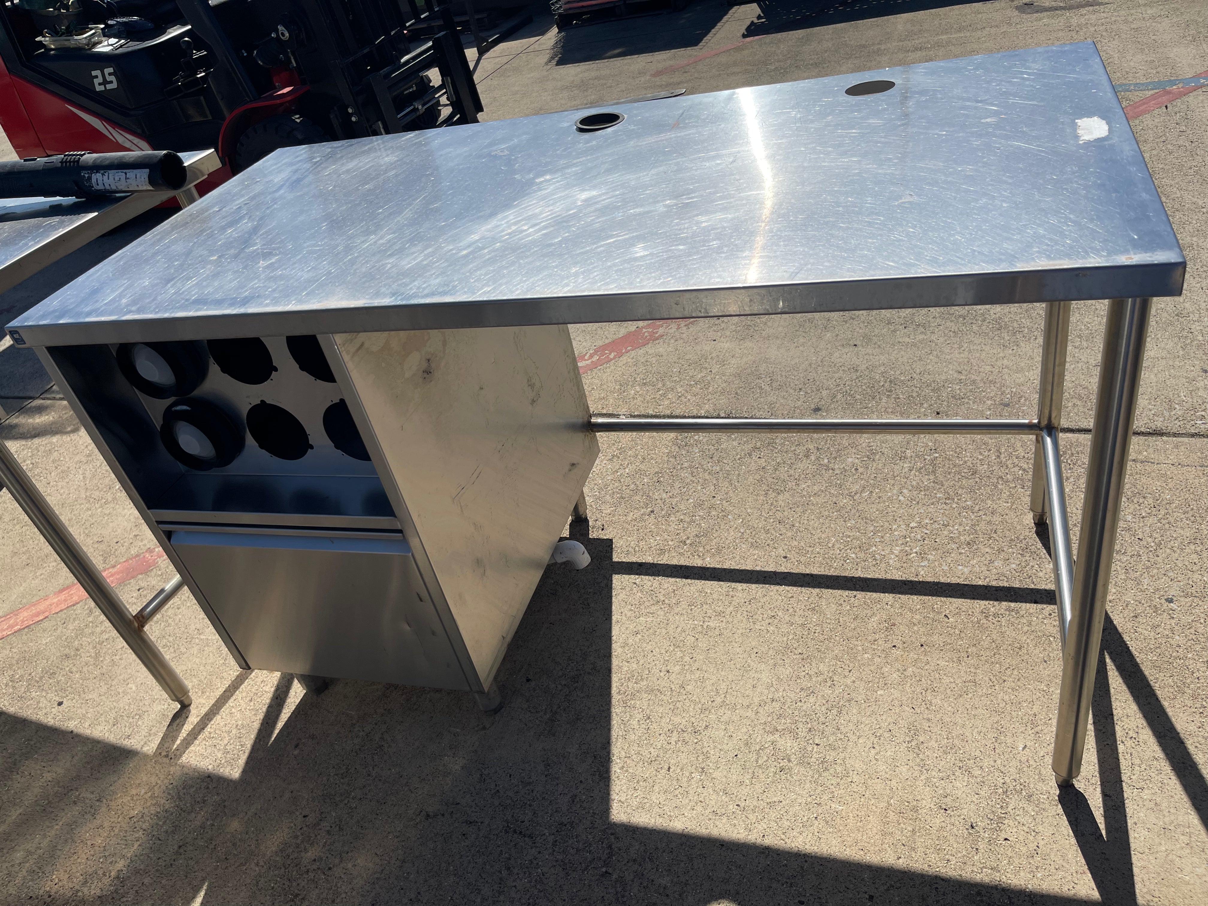 Used 61" Stainless Steel Drink Station Table - SS299