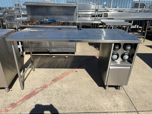 Used 74" Stainless Steel Drink Station Table - SS300