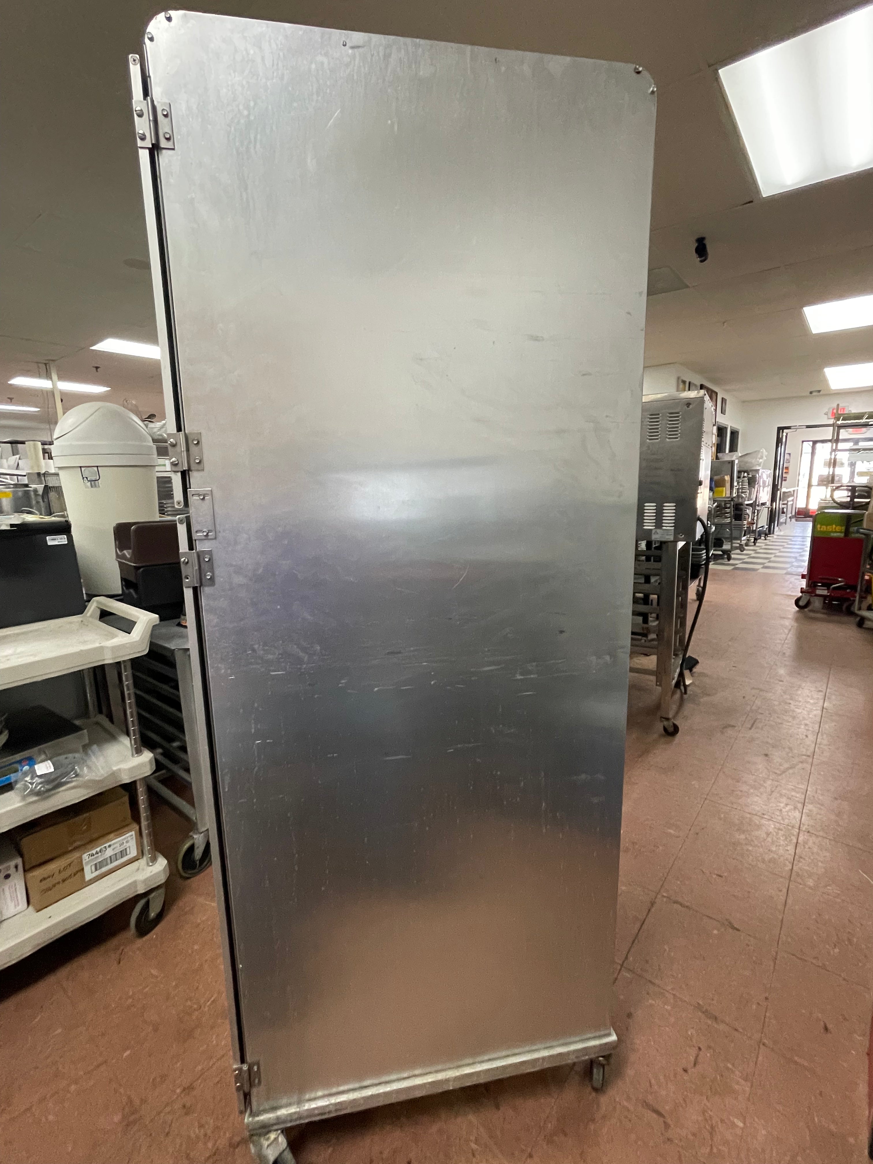 Used Nu-Vu Full Height Dutch Door Enclosed Bread Cabinet Pan Rack - SS303